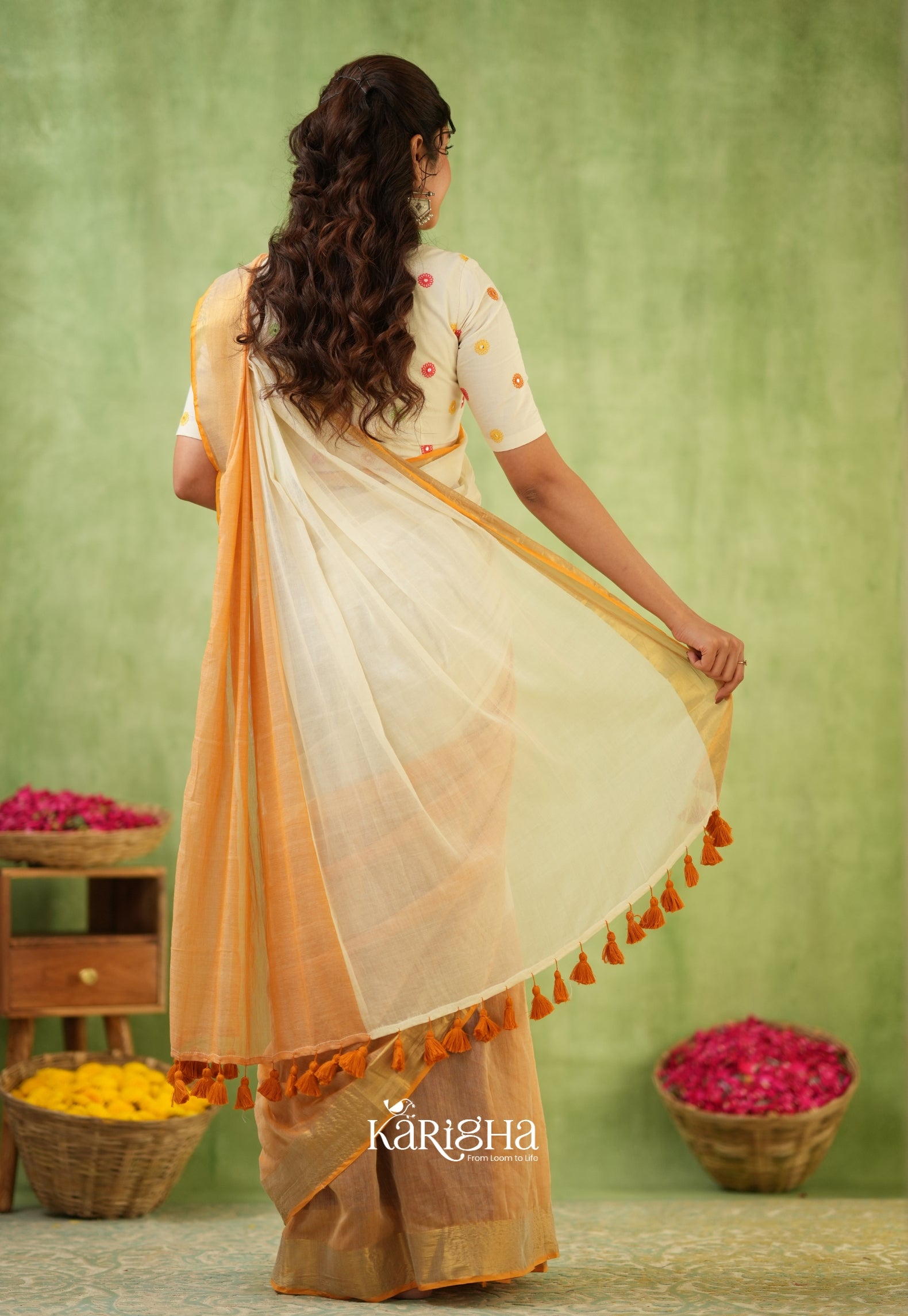 Pastel Mul Cotton Saree – Soft Elegance
