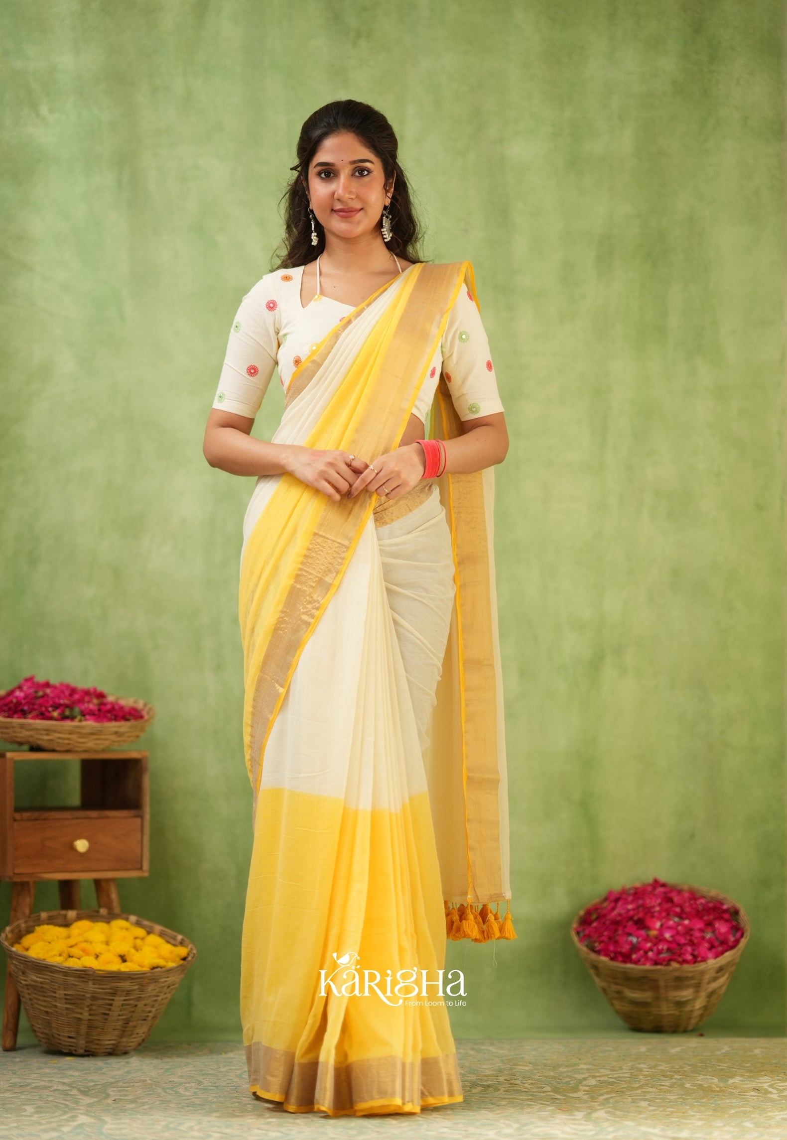 Pastel Mul Cotton Saree – Soft Elegance