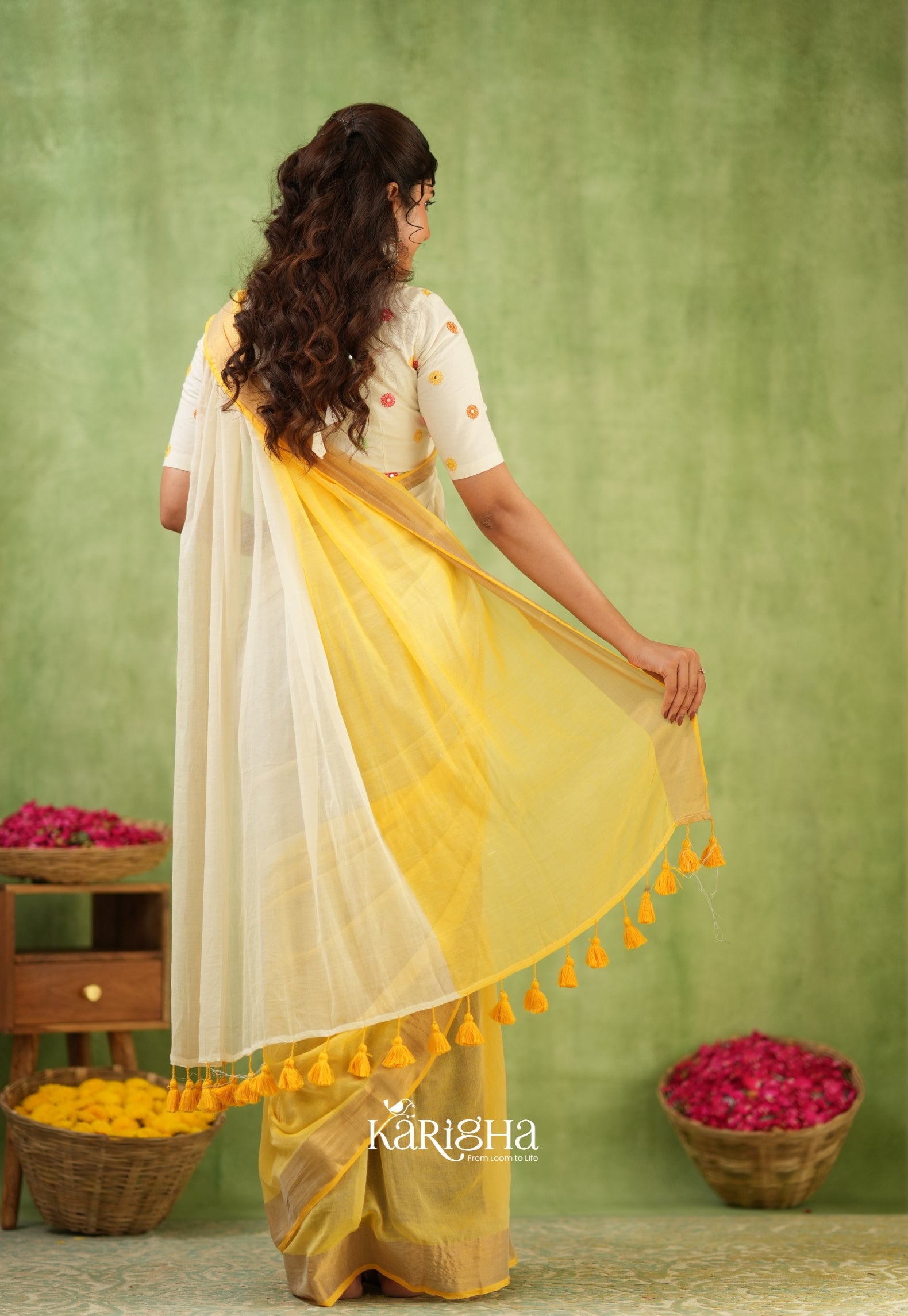 Pastel Mul Cotton Saree – Soft Elegance