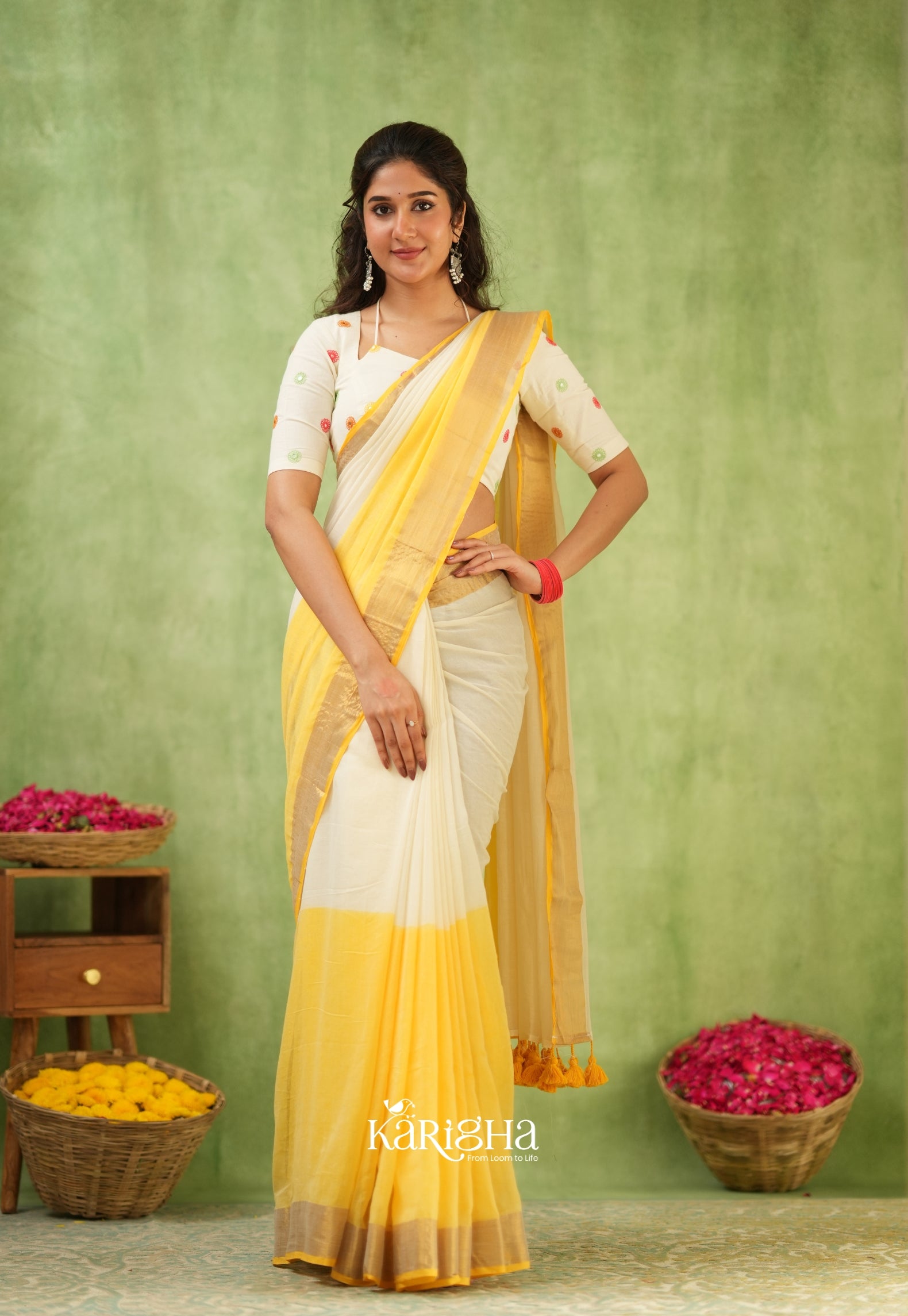 Pastel Mul Cotton Saree – Soft Elegance