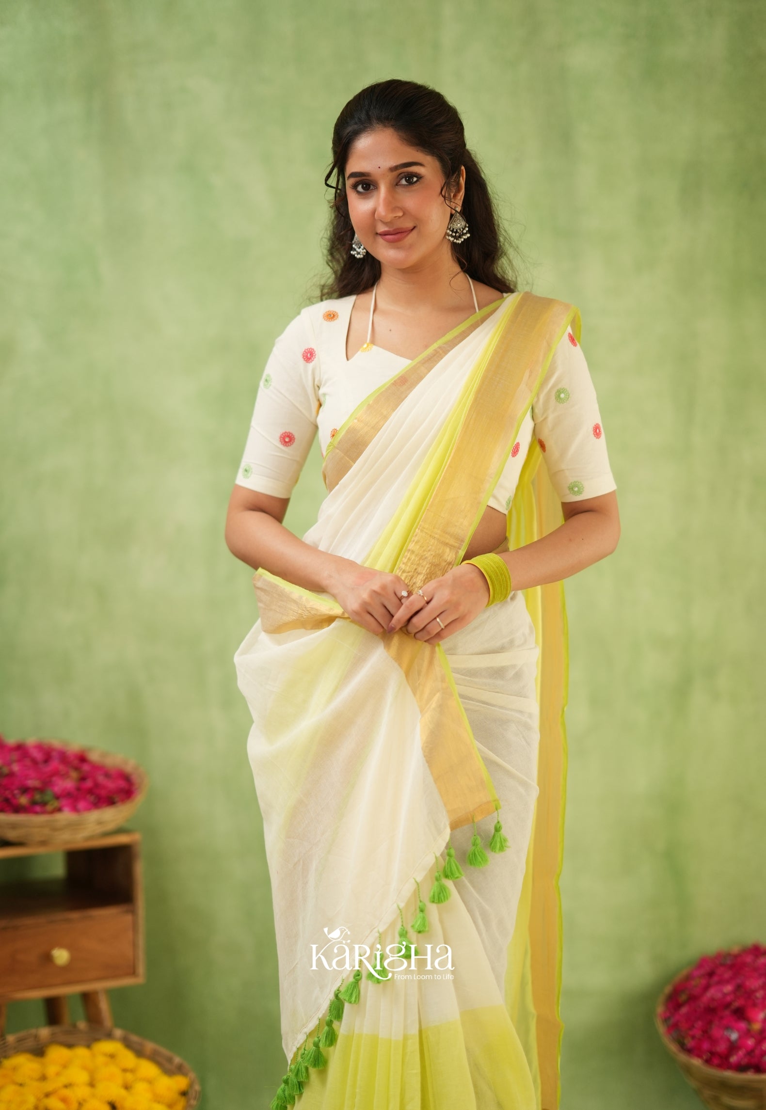Pastel Mul Cotton Saree – Soft Elegance