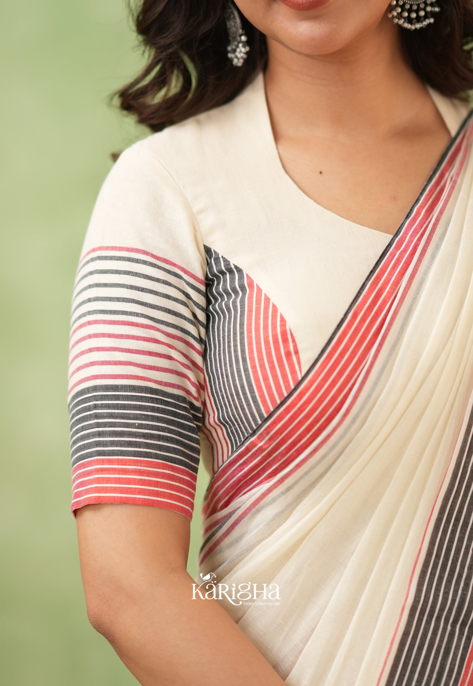 Sootrali Striped Cotton Saree – Elegant Everyday Drapes