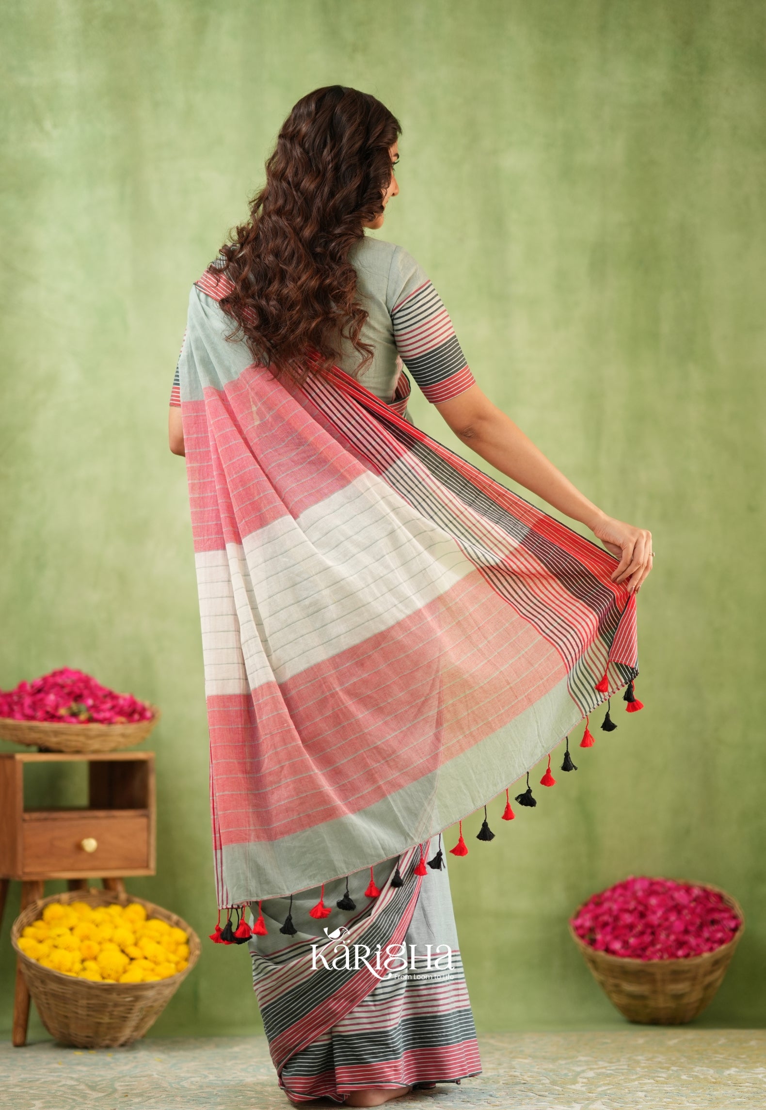 Sootrali Striped Cotton Saree – Elegant Everyday Drapes