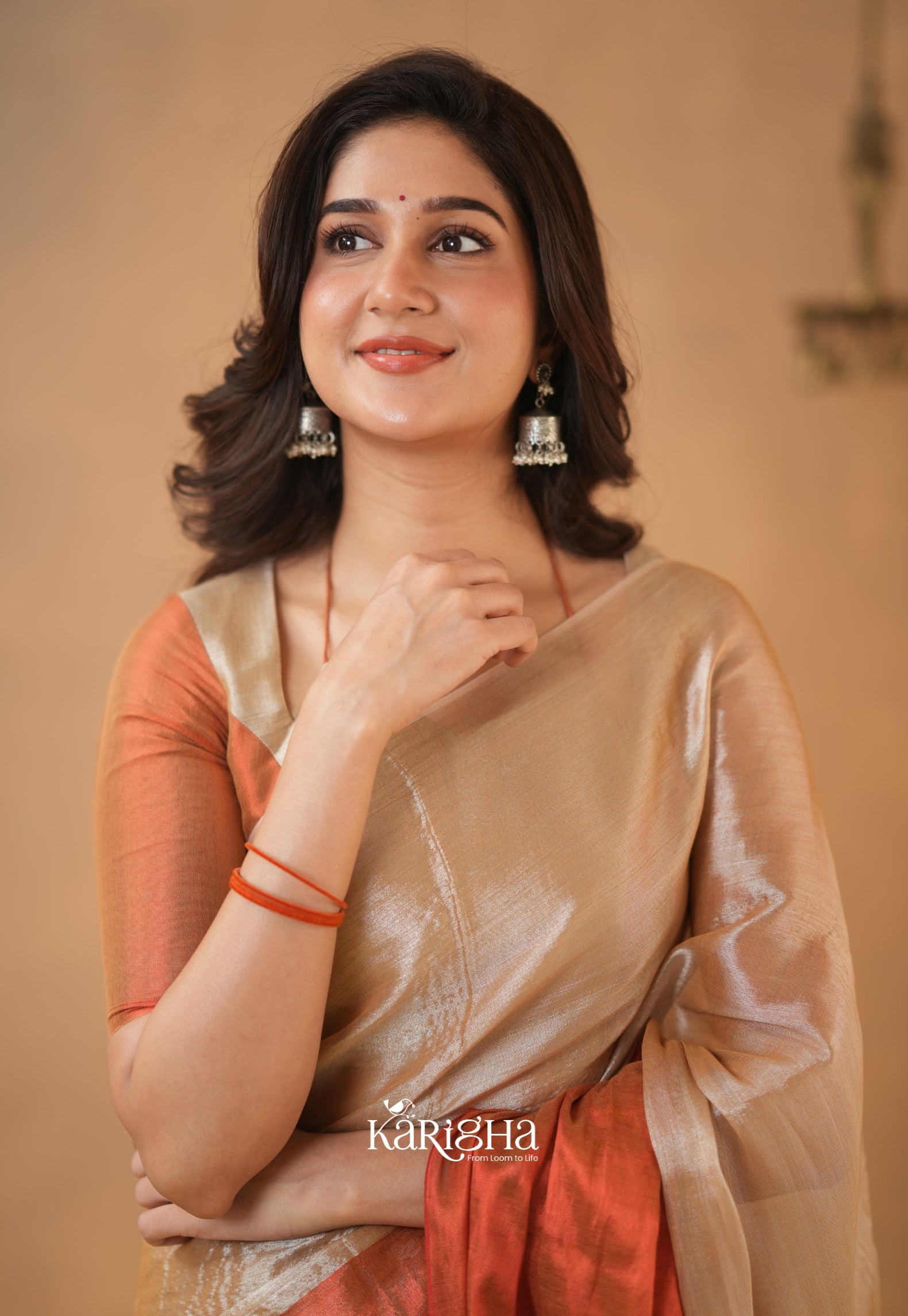 Dual Majesty – Tissue Cotton Saree with Striking Contrast Flow