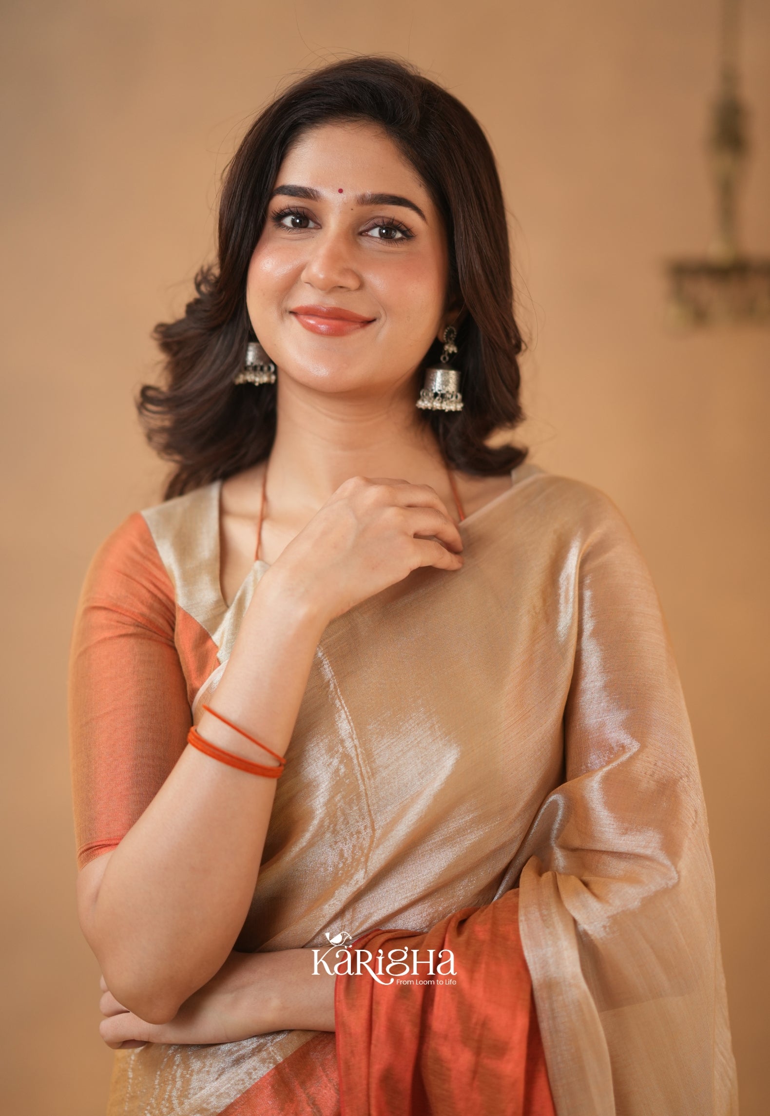 Dual Majesty – Tissue Cotton Saree with Striking Contrast Flow