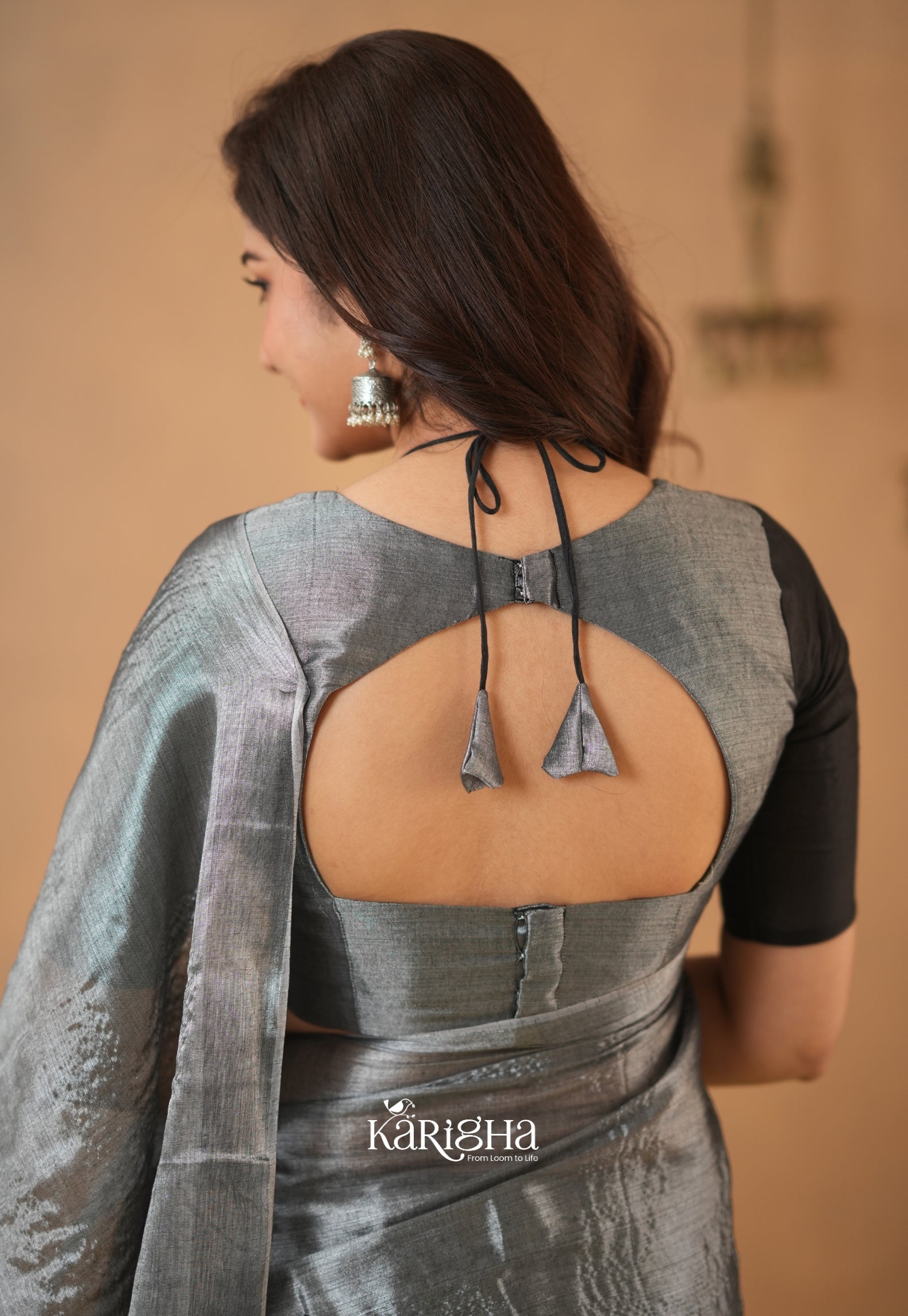 Dual Majesty – Tissue Cotton Saree with Striking Contrast Flow