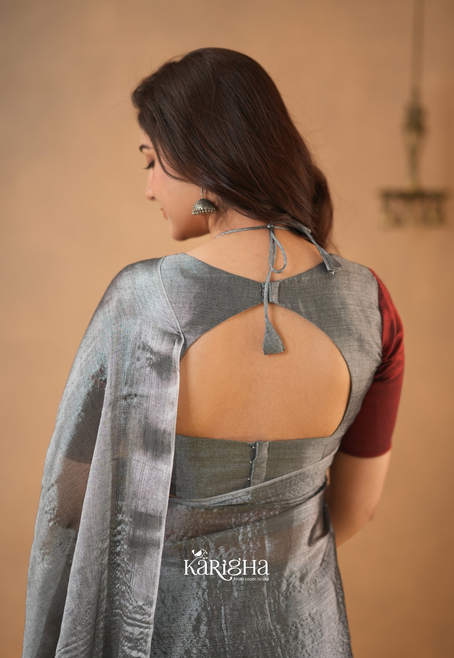 Dual Majesty – Tissue Cotton Saree with Striking Contrast Flow