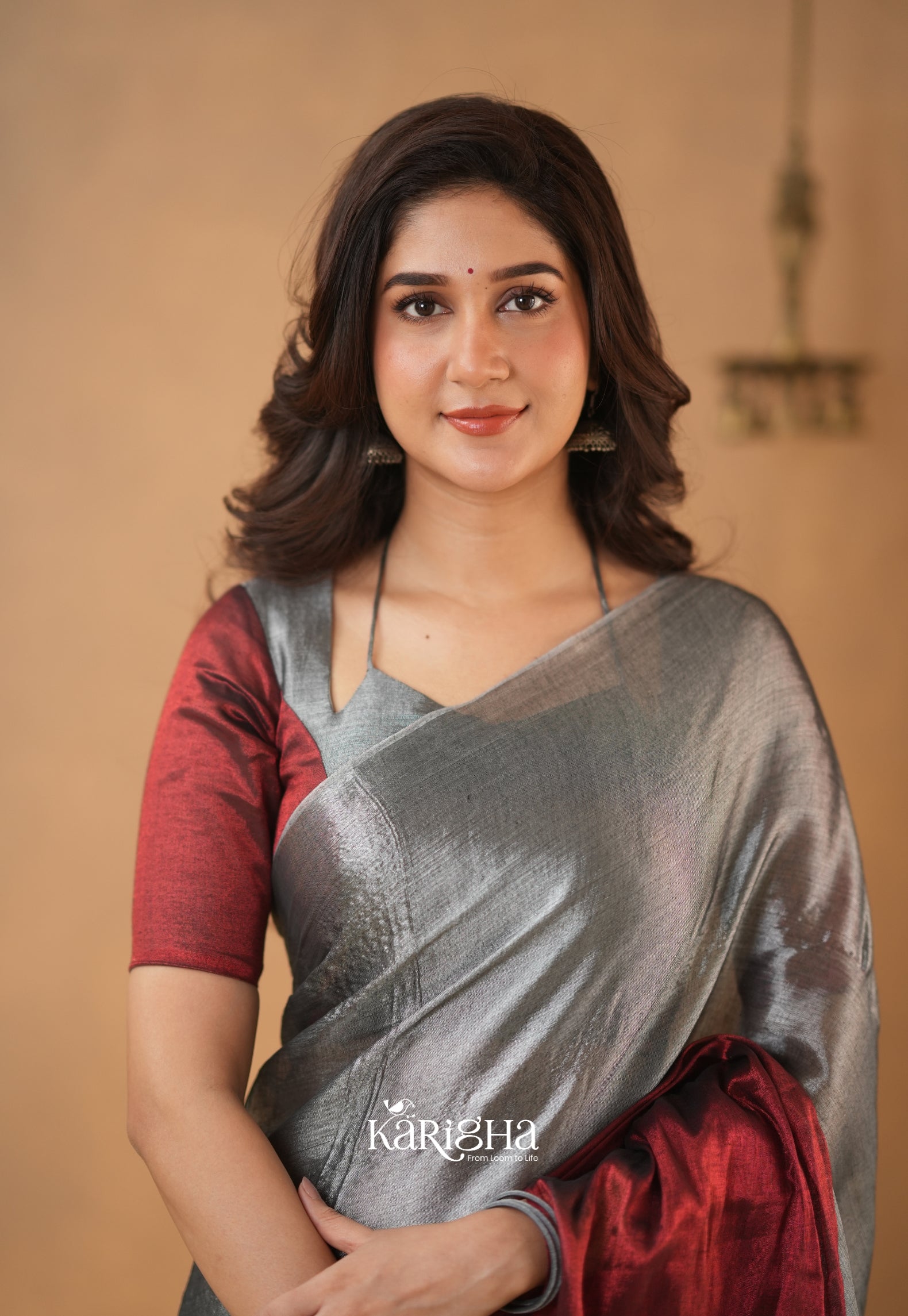 Dual Majesty – Tissue Cotton Saree with Striking Contrast Flow