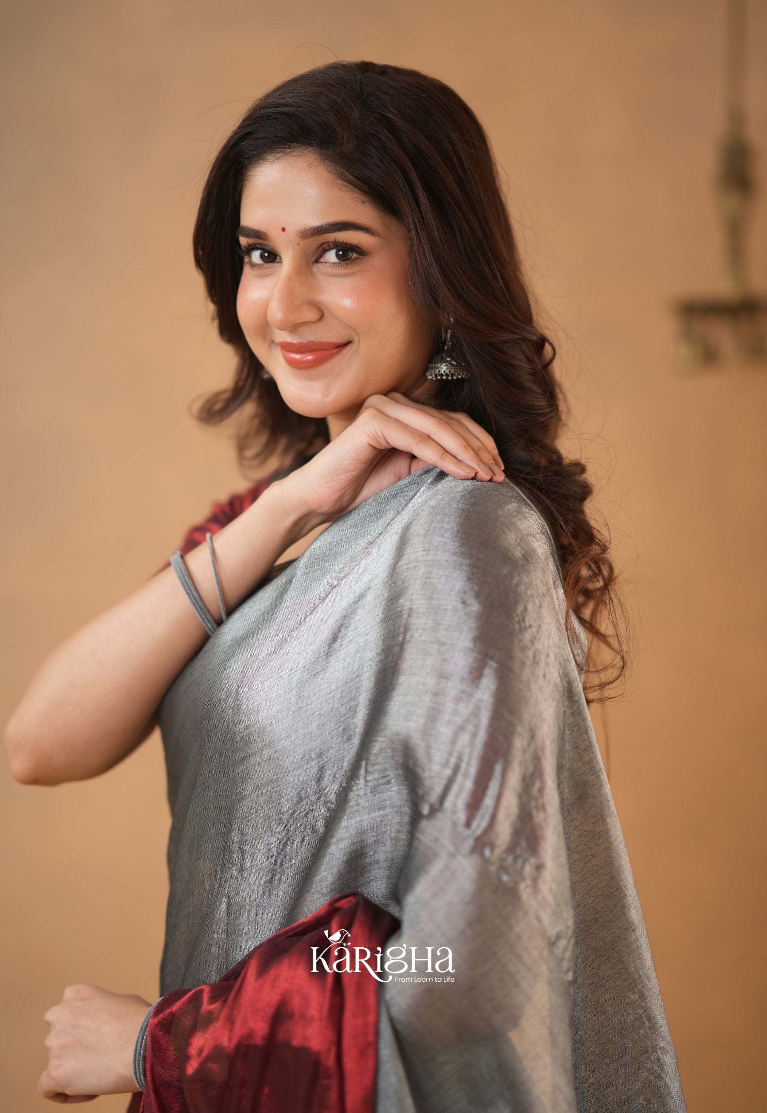 Dual Majesty – Tissue Cotton Saree with Striking Contrast Flow
