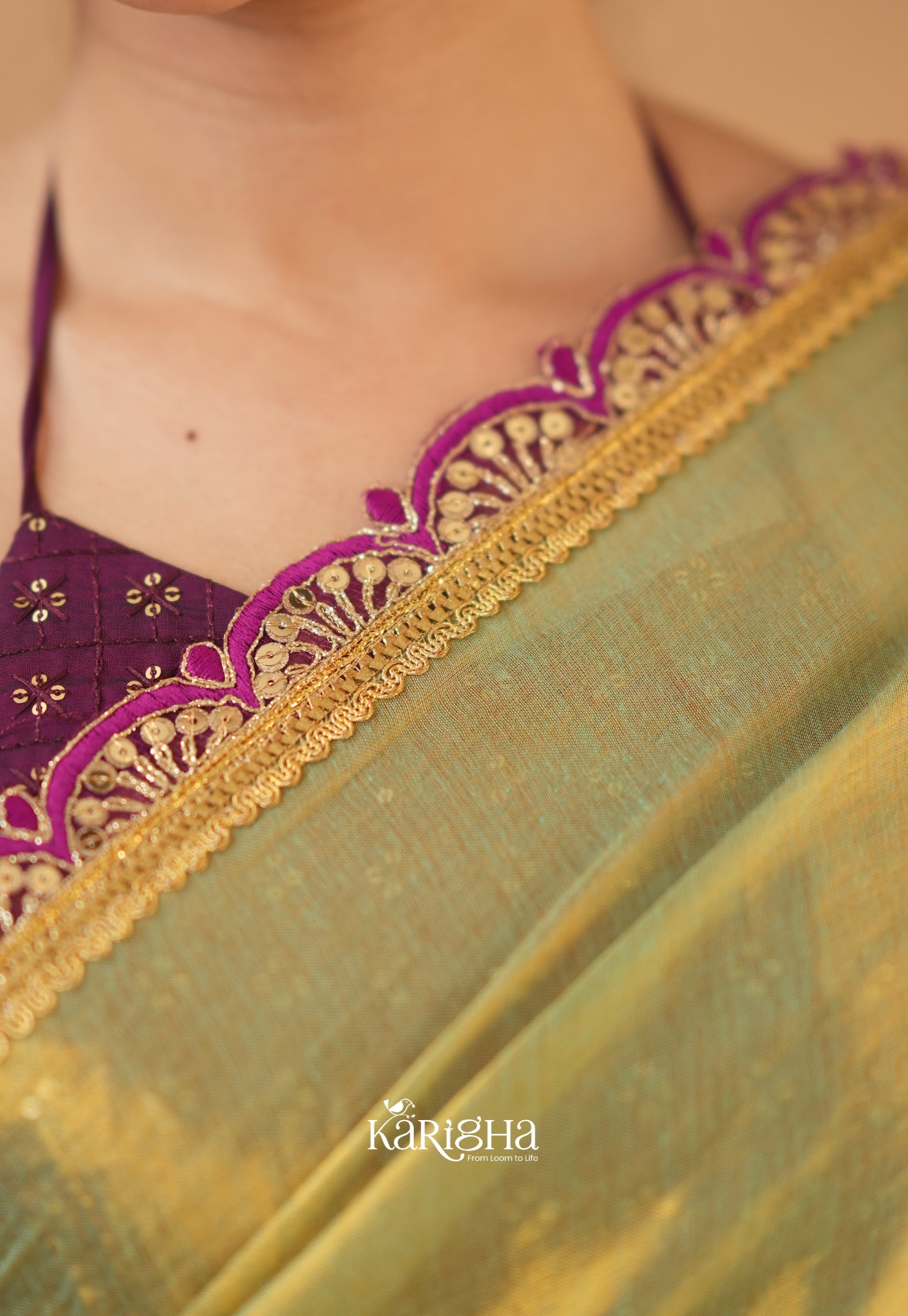 Opal Shine – Tissue Cotton Saree with Radiant Finish
