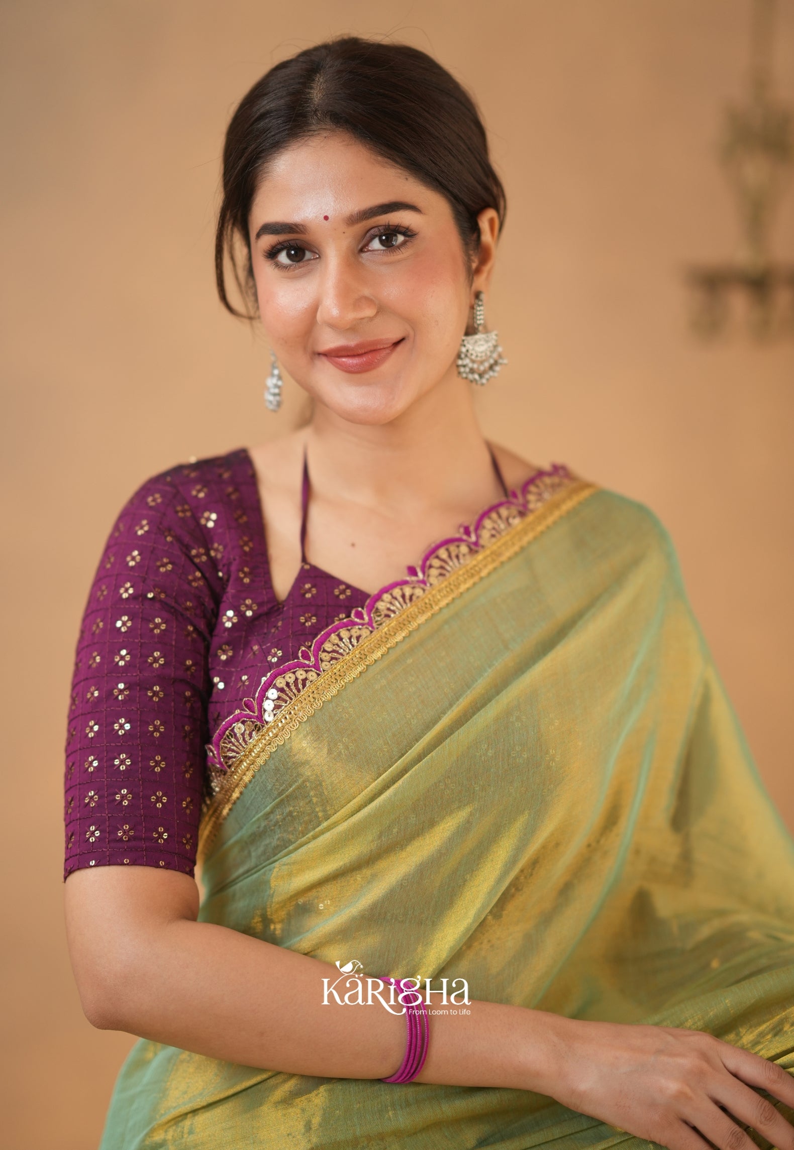 Opal Shine – Tissue Cotton Saree with Radiant Finish