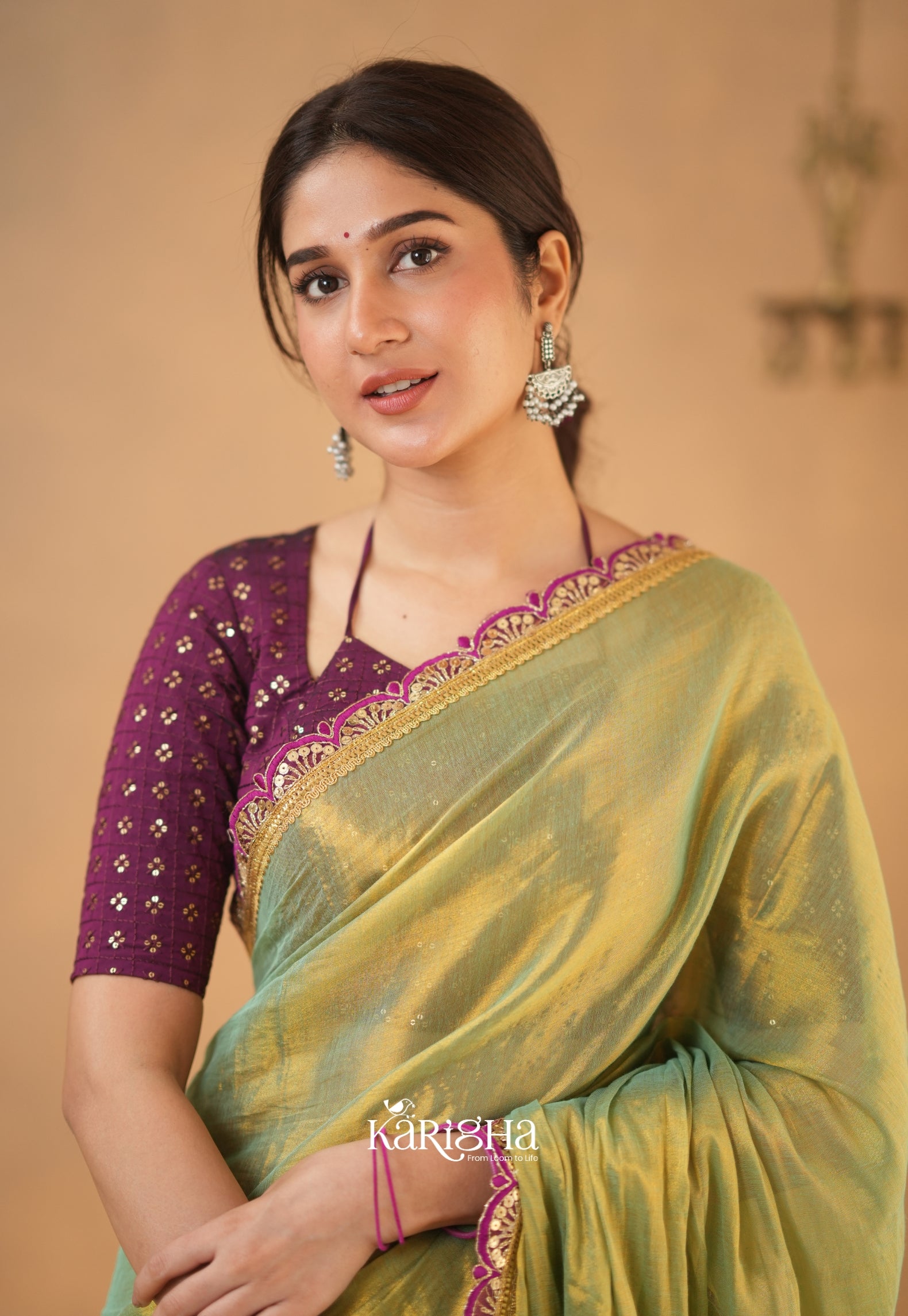 Opal Shine – Tissue Cotton Saree with Radiant Finish