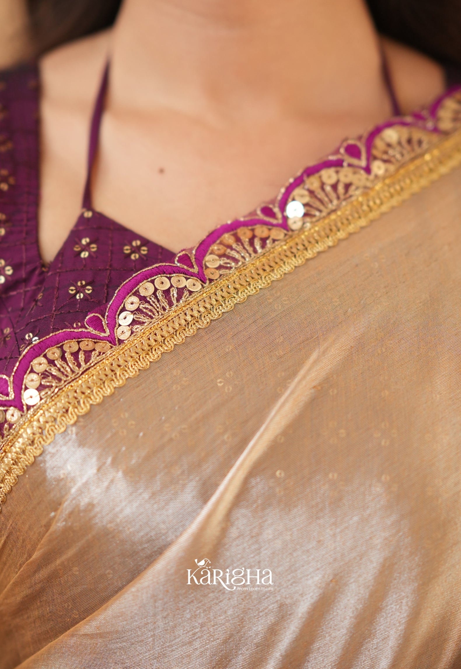 Opal Shine – Tissue Cotton Saree with Radiant Finish