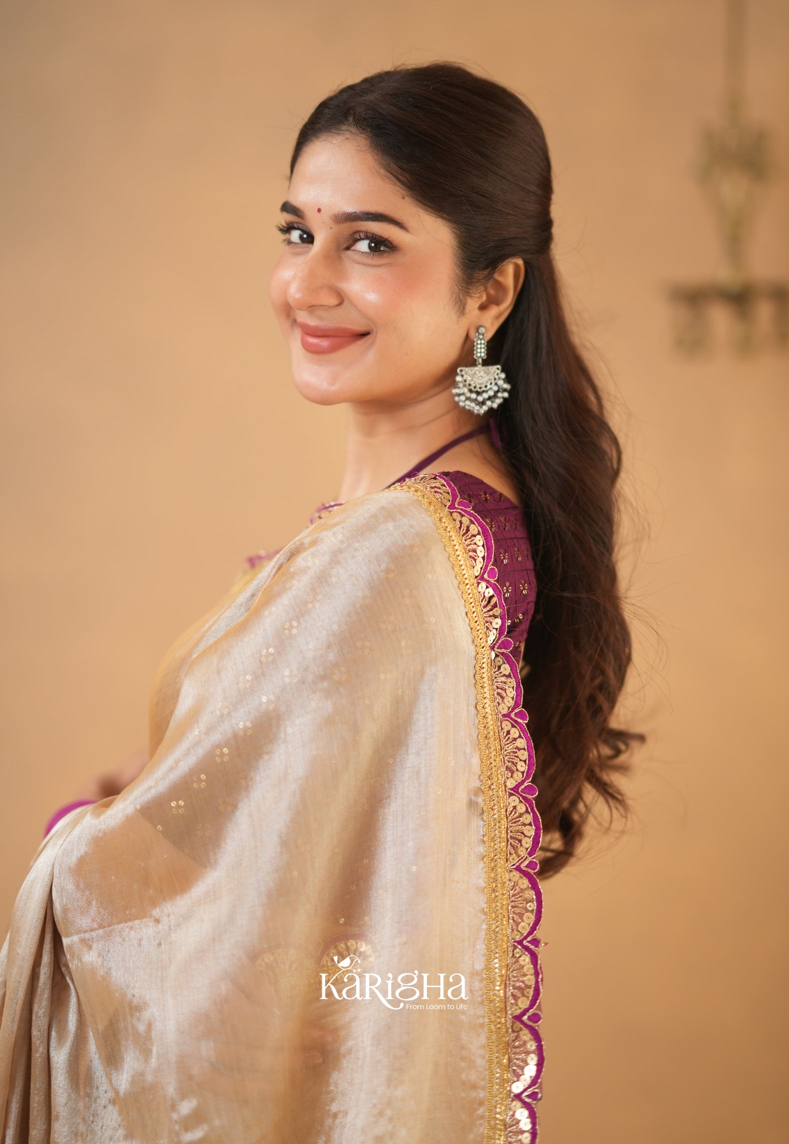 Opal Shine – Tissue Cotton Saree with Radiant Finish