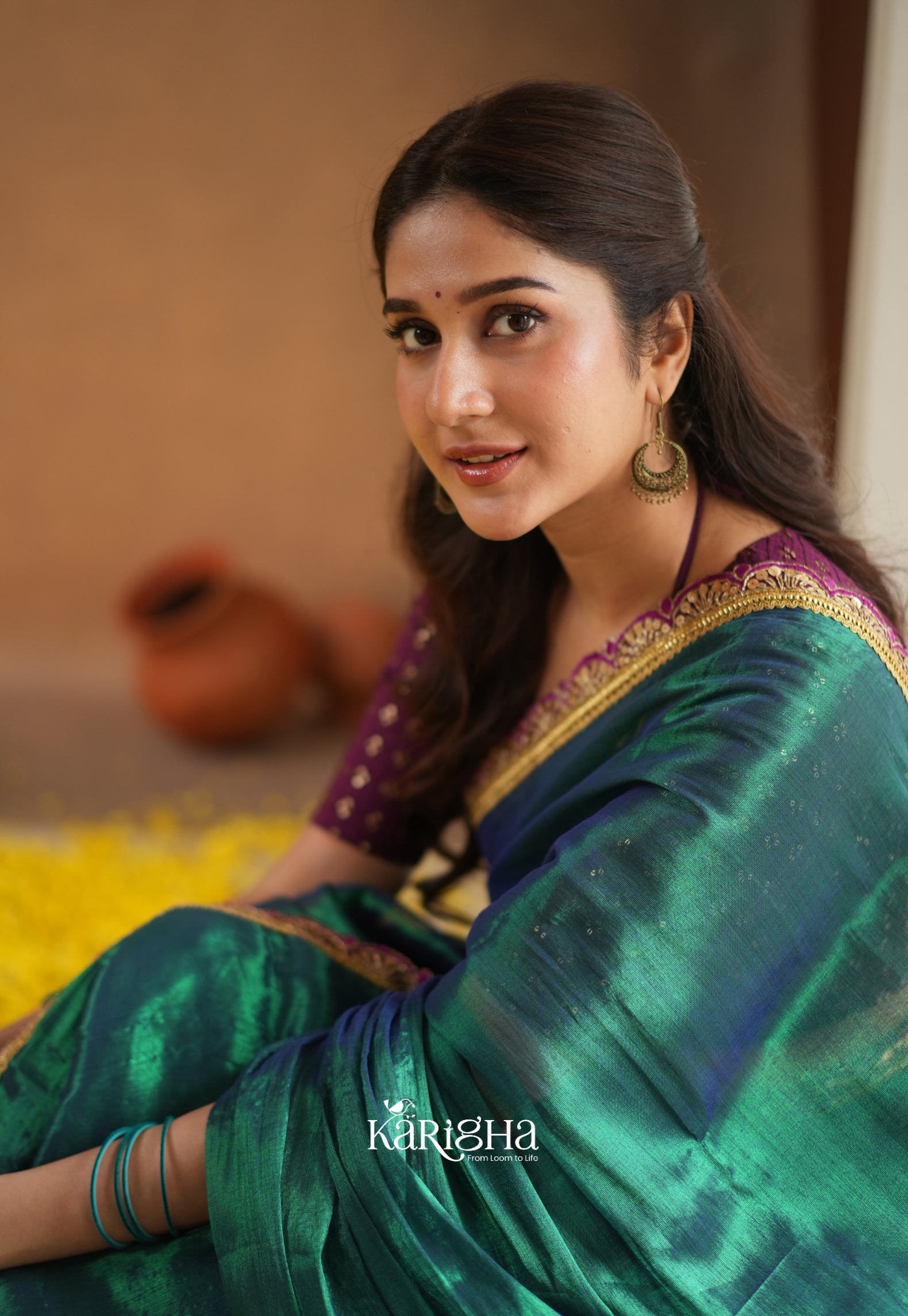 Opal Shine – Tissue Cotton Saree with Radiant Finish