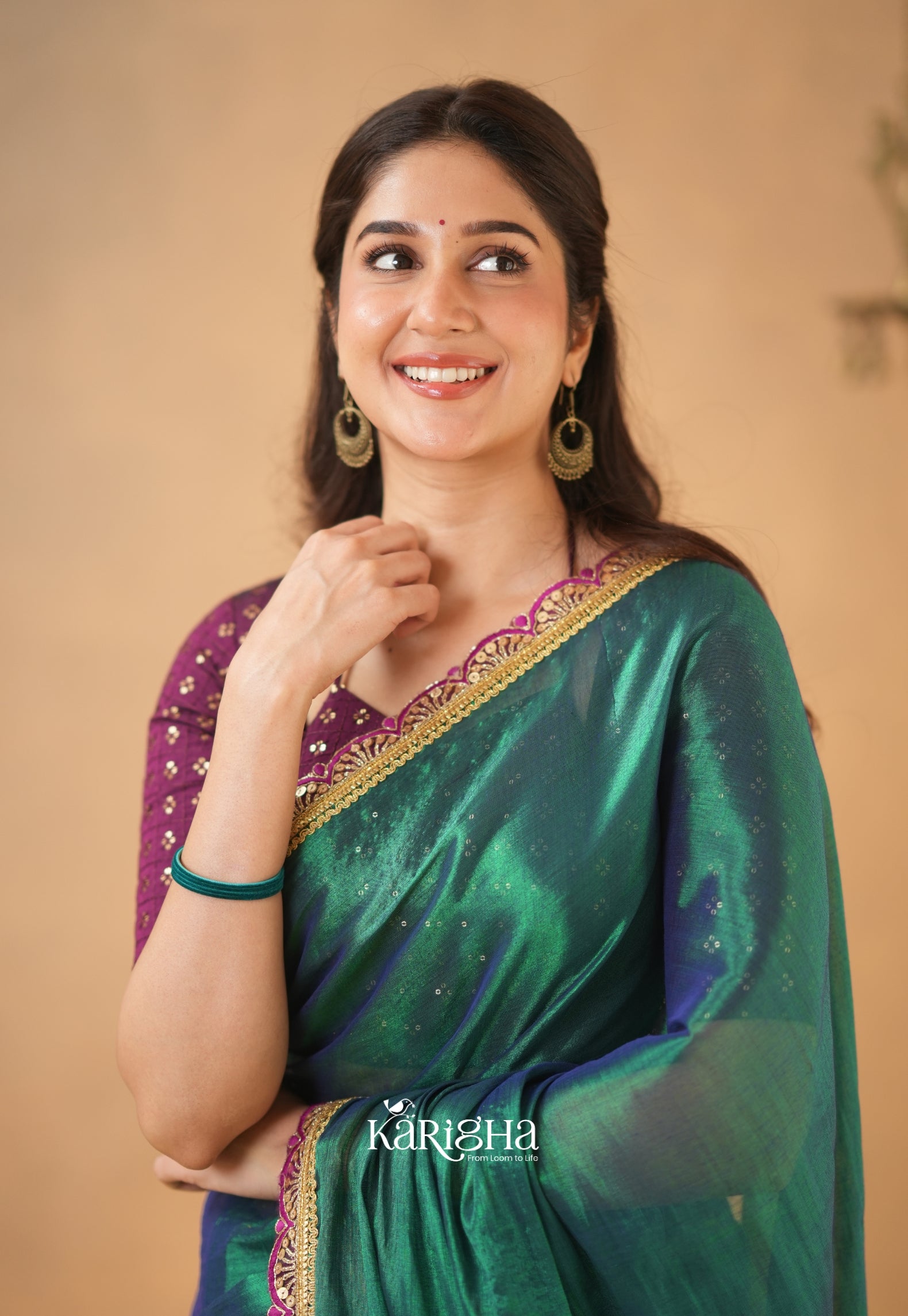 Opal Shine – Tissue Cotton Saree with Radiant Finish
