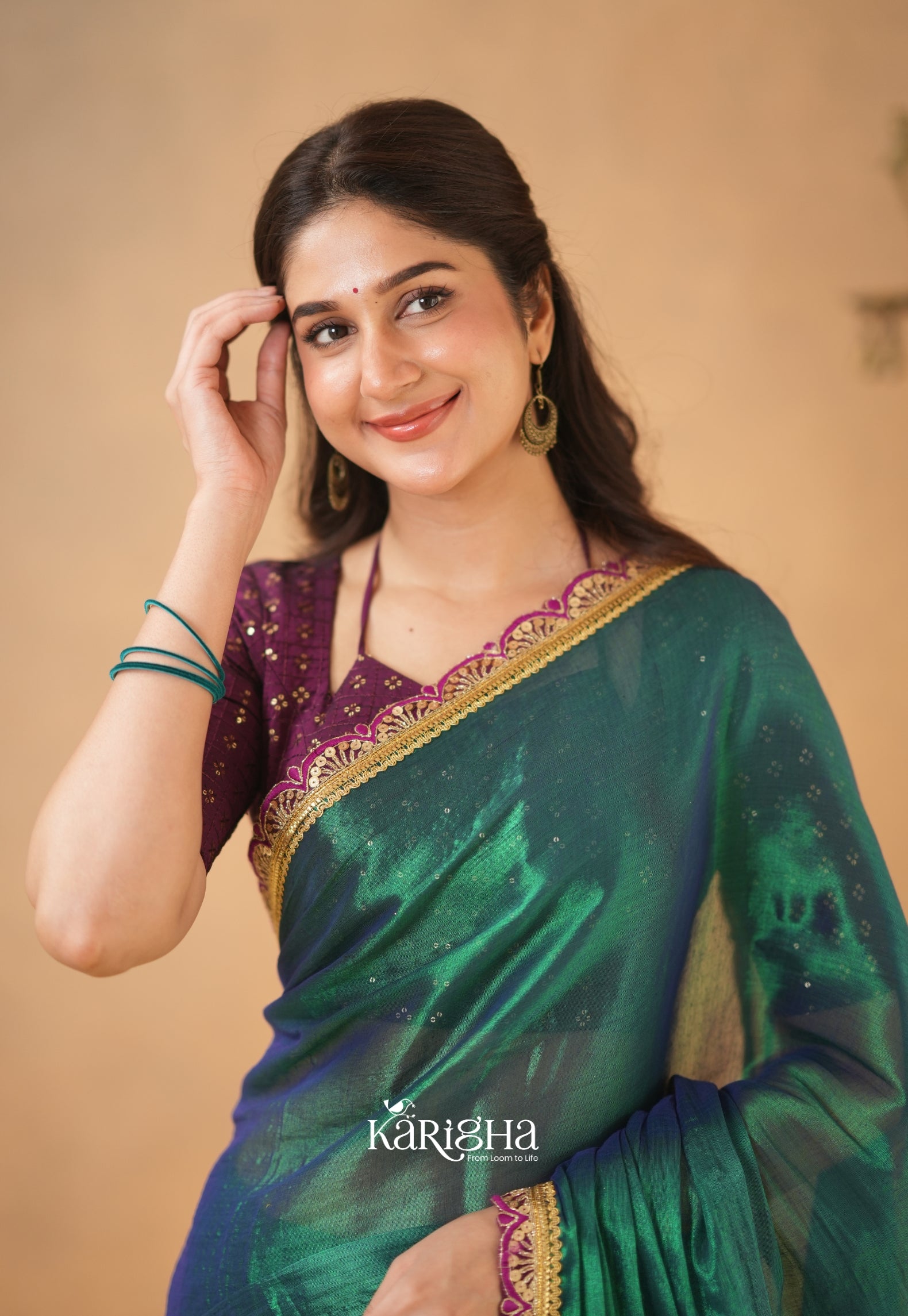 Opal Shine – Tissue Cotton Saree with Radiant Finish