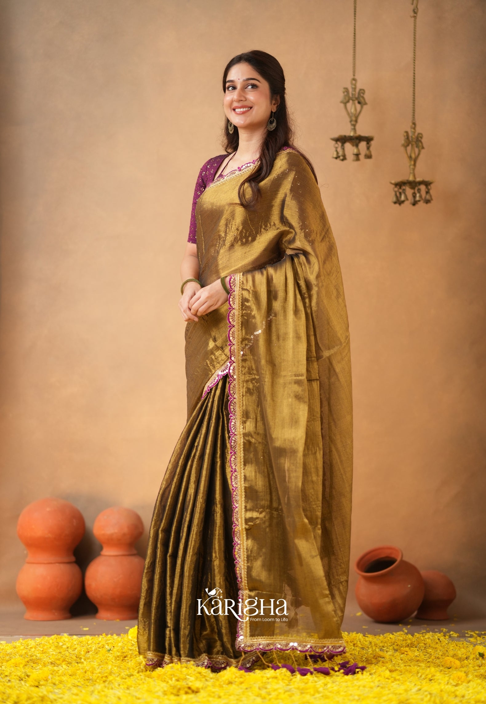 Opal Shine – Tissue Cotton Saree with Radiant Finish