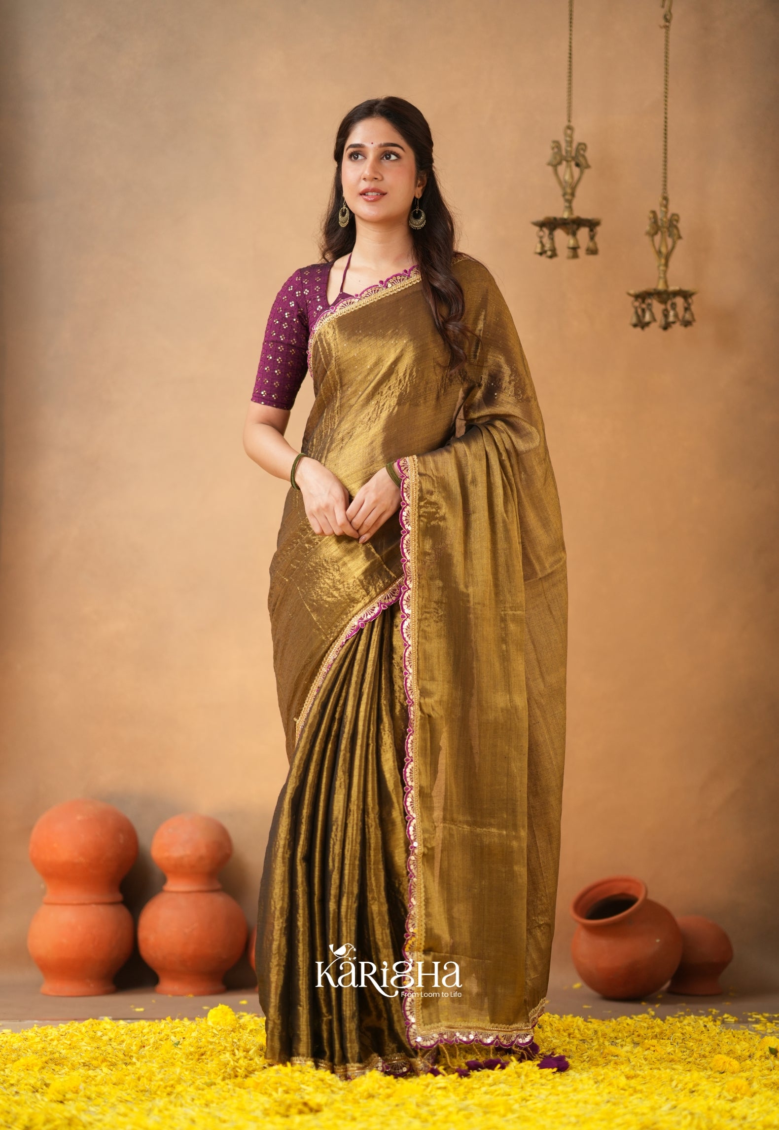 Opal Shine – Tissue Cotton Saree with Radiant Finish