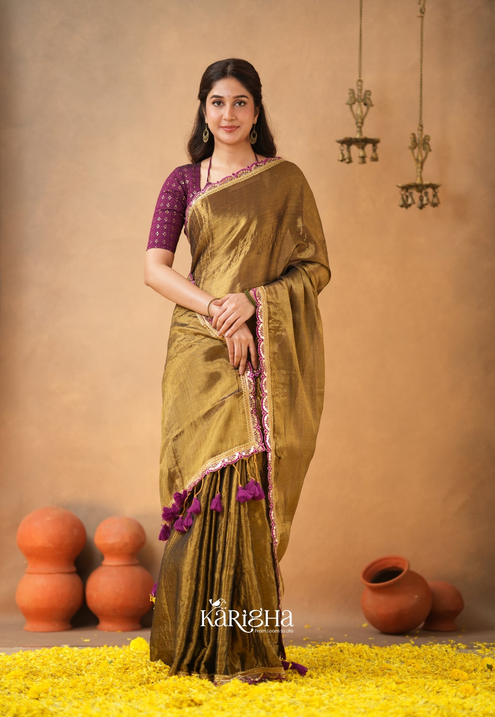 Opal Shine – Tissue Cotton Saree with Radiant Finish