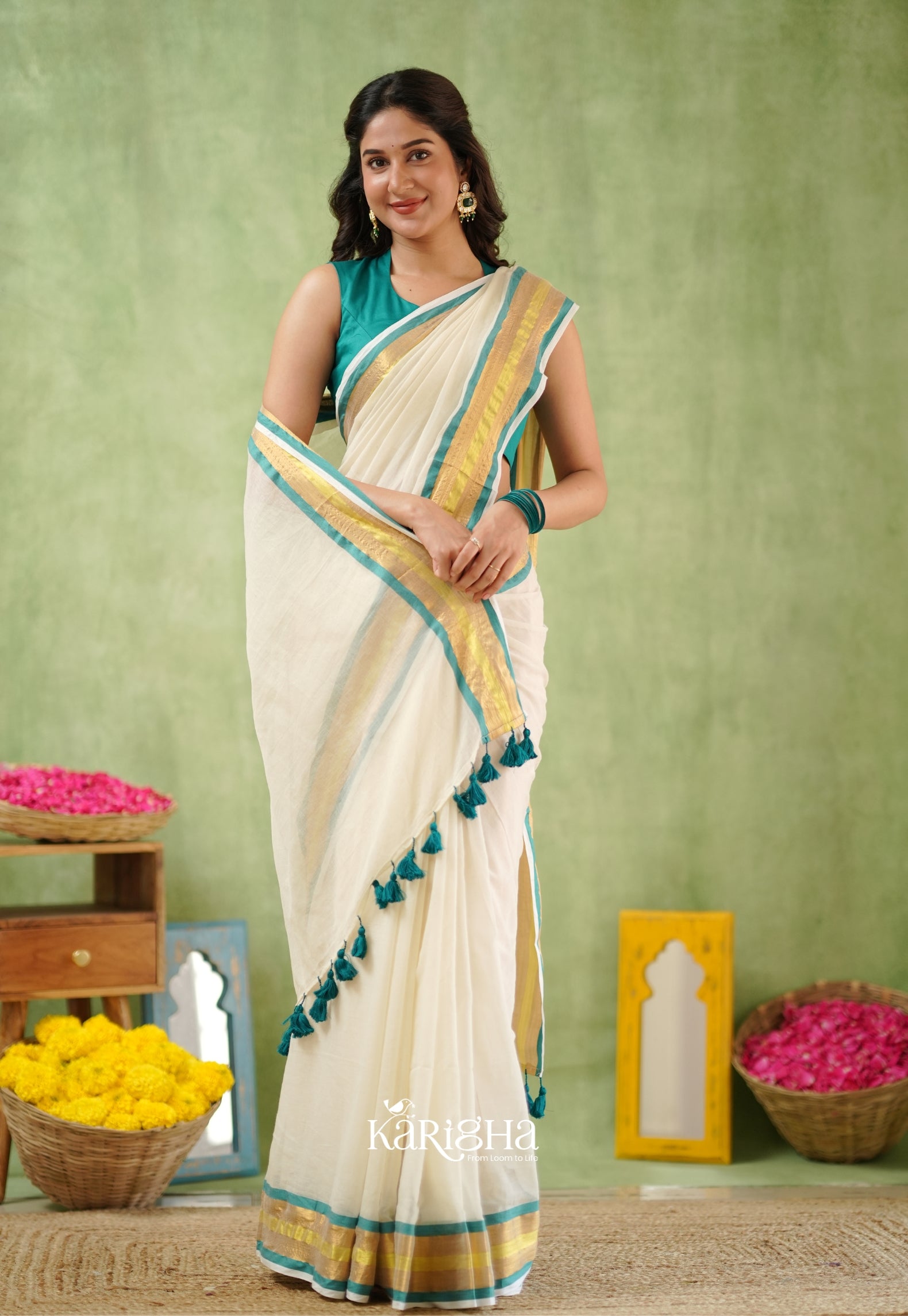 Rama Radiance – Sunlit Weave Mul Cotton Saree