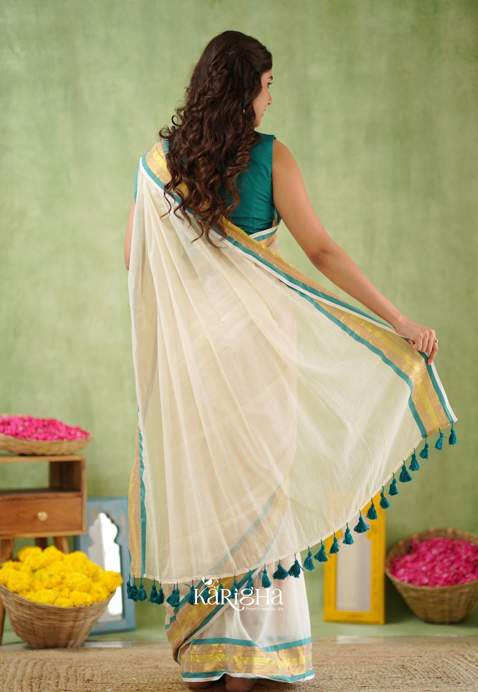 Rama Radiance – Sunlit Weave Mul Cotton Saree