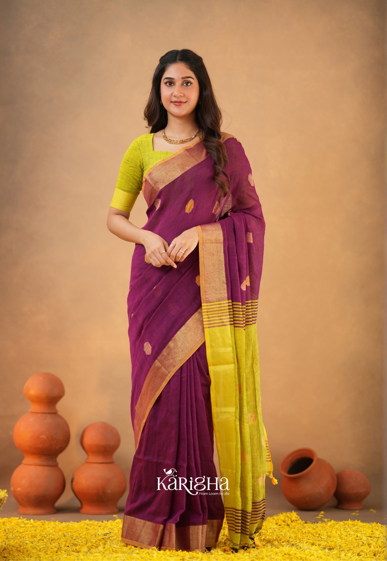 Legacy Loom – Handwoven Cotton Saree with Timeless Craft