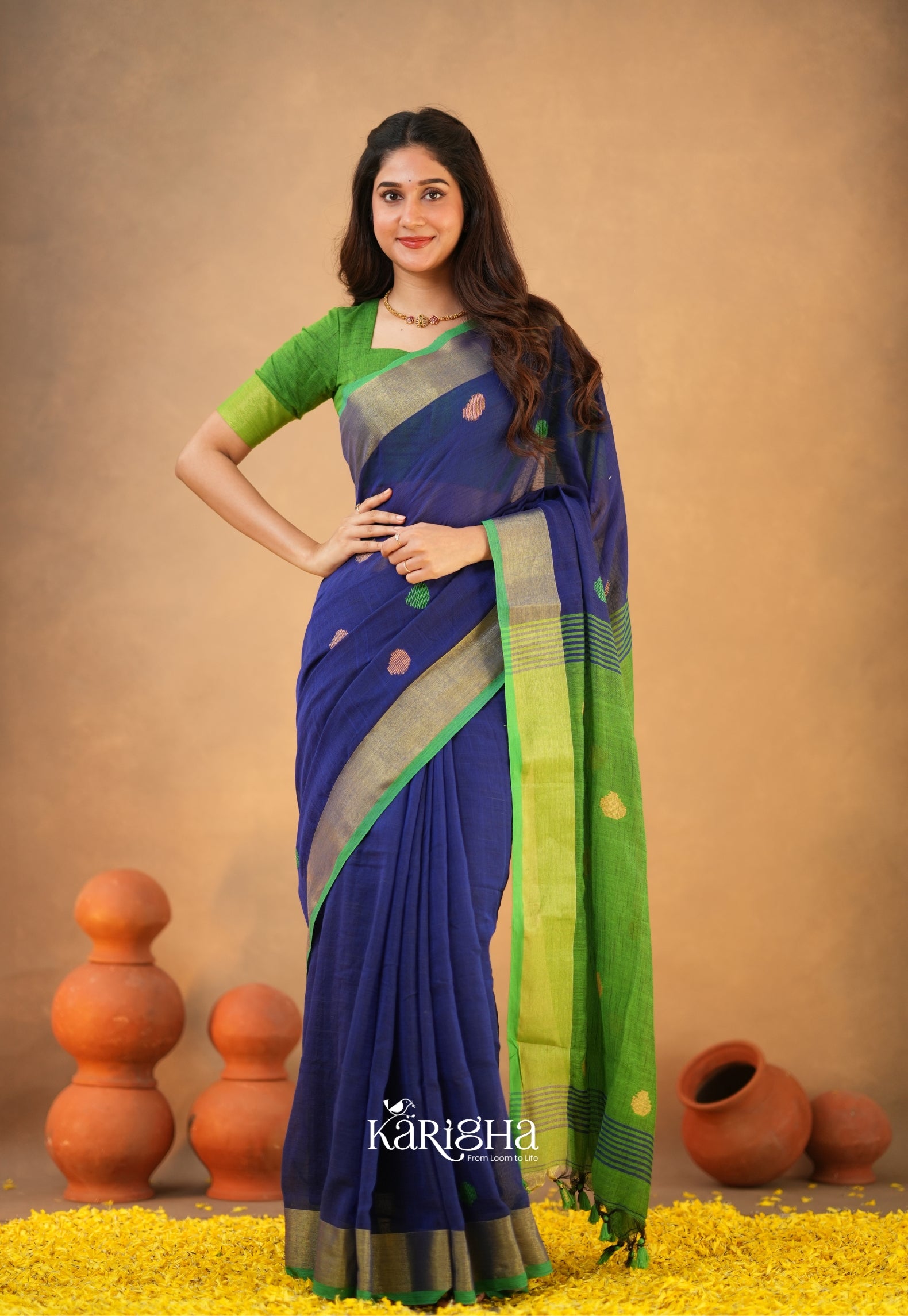 Legacy Loom – Handwoven Cotton Saree with Timeless Craft