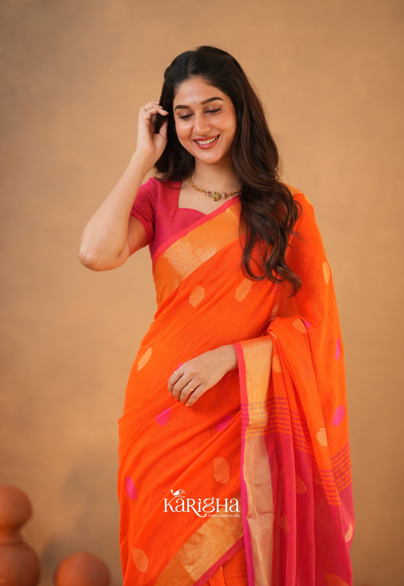 Legacy Loom – Handwoven Cotton Saree with Timeless Craft