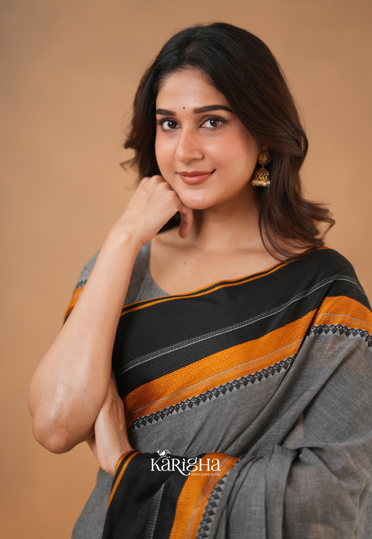 Calcutta Craft – Artisanal Cotton Saree with Timeless Weave