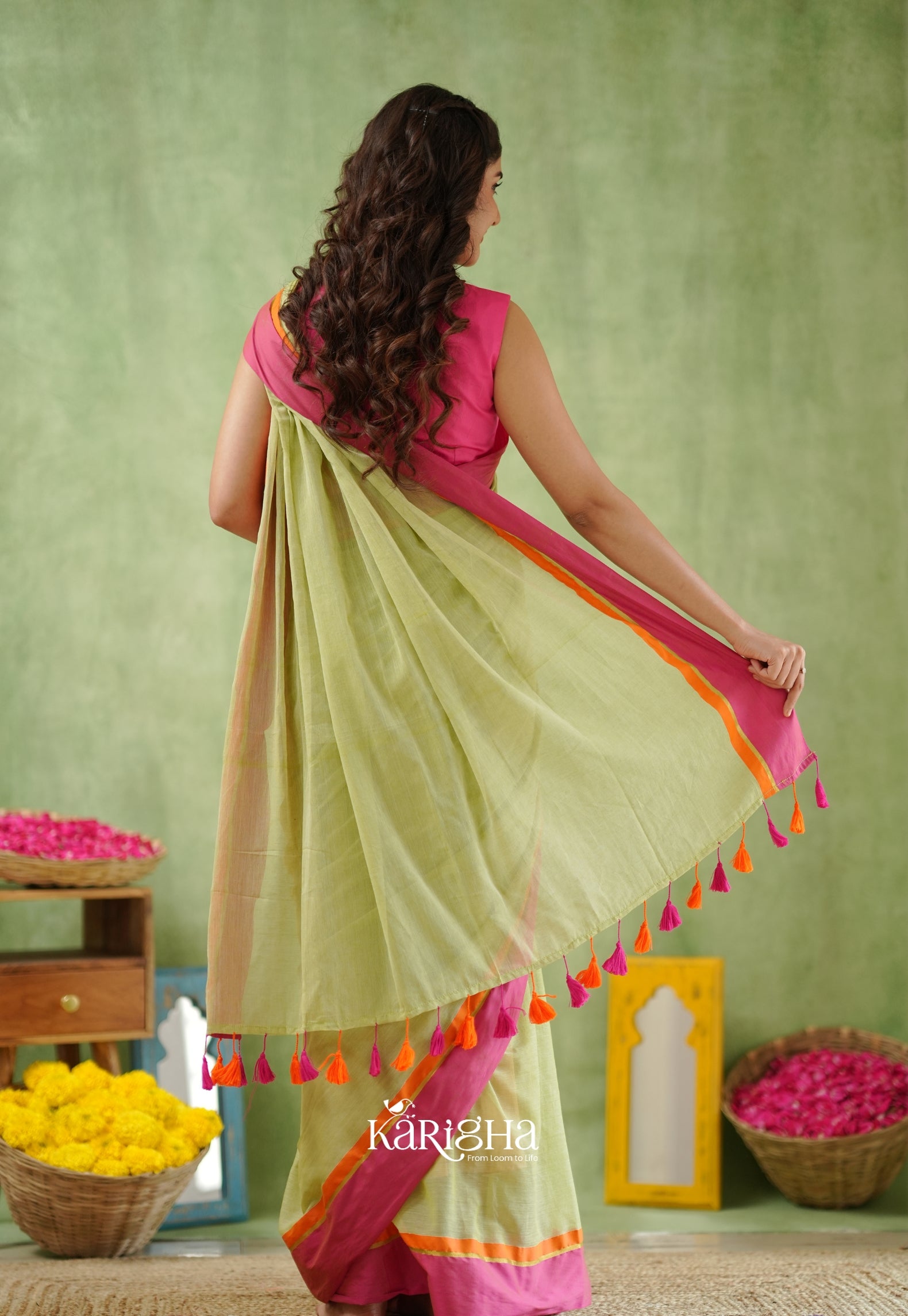 Pink Poise Pure Cotton Saree – Soft & Elegant Drapes