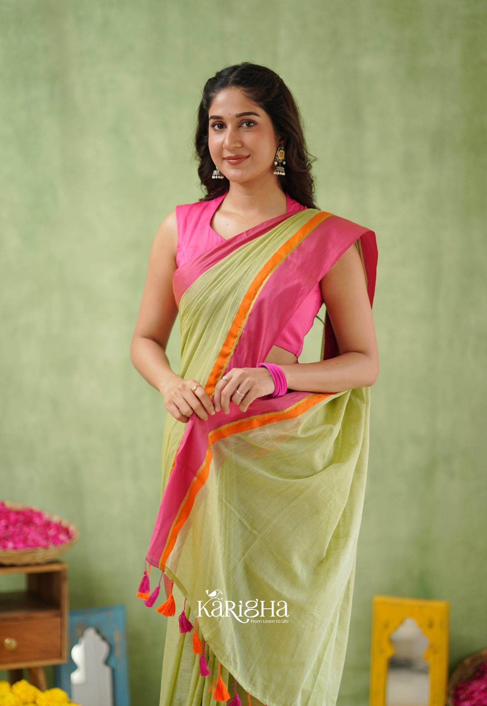 Pink Poise Pure Cotton Saree – Soft & Elegant Drapes