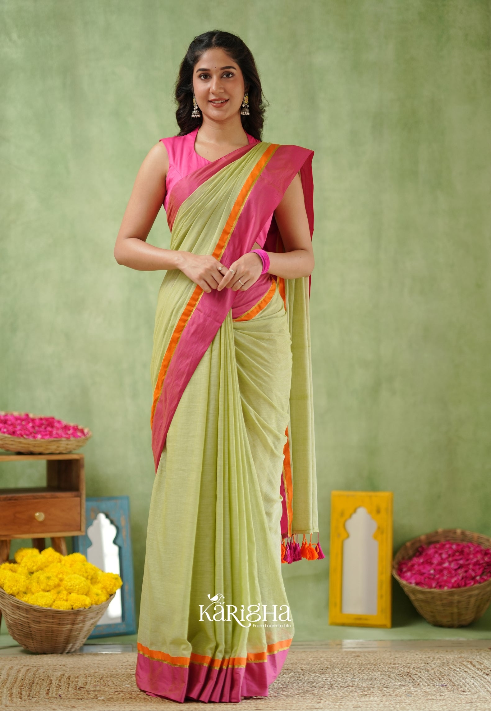 Pink Poise Pure Cotton Saree – Soft & Elegant Drapes