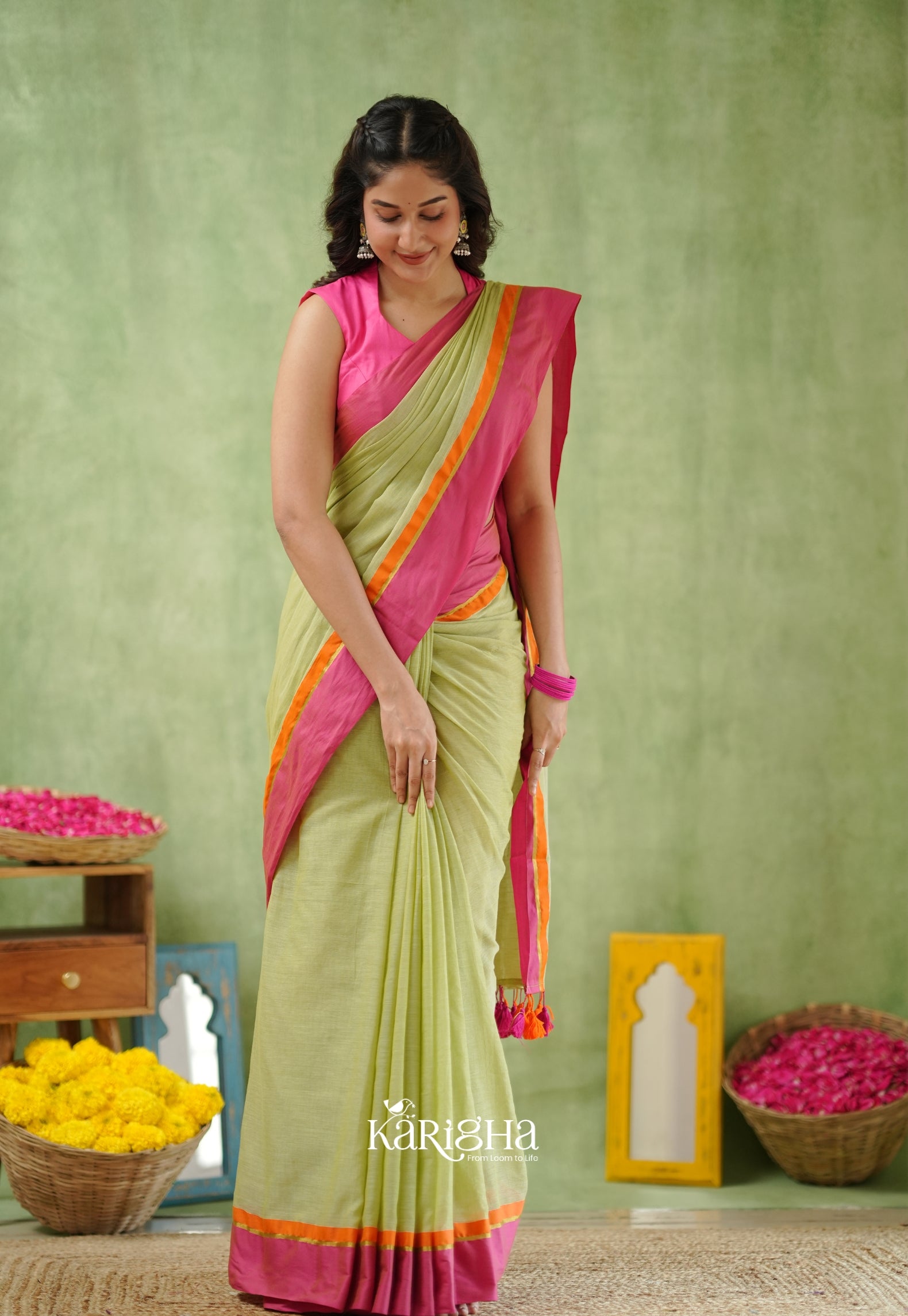 Pink Poise Pure Cotton Saree – Soft & Elegant Drapes
