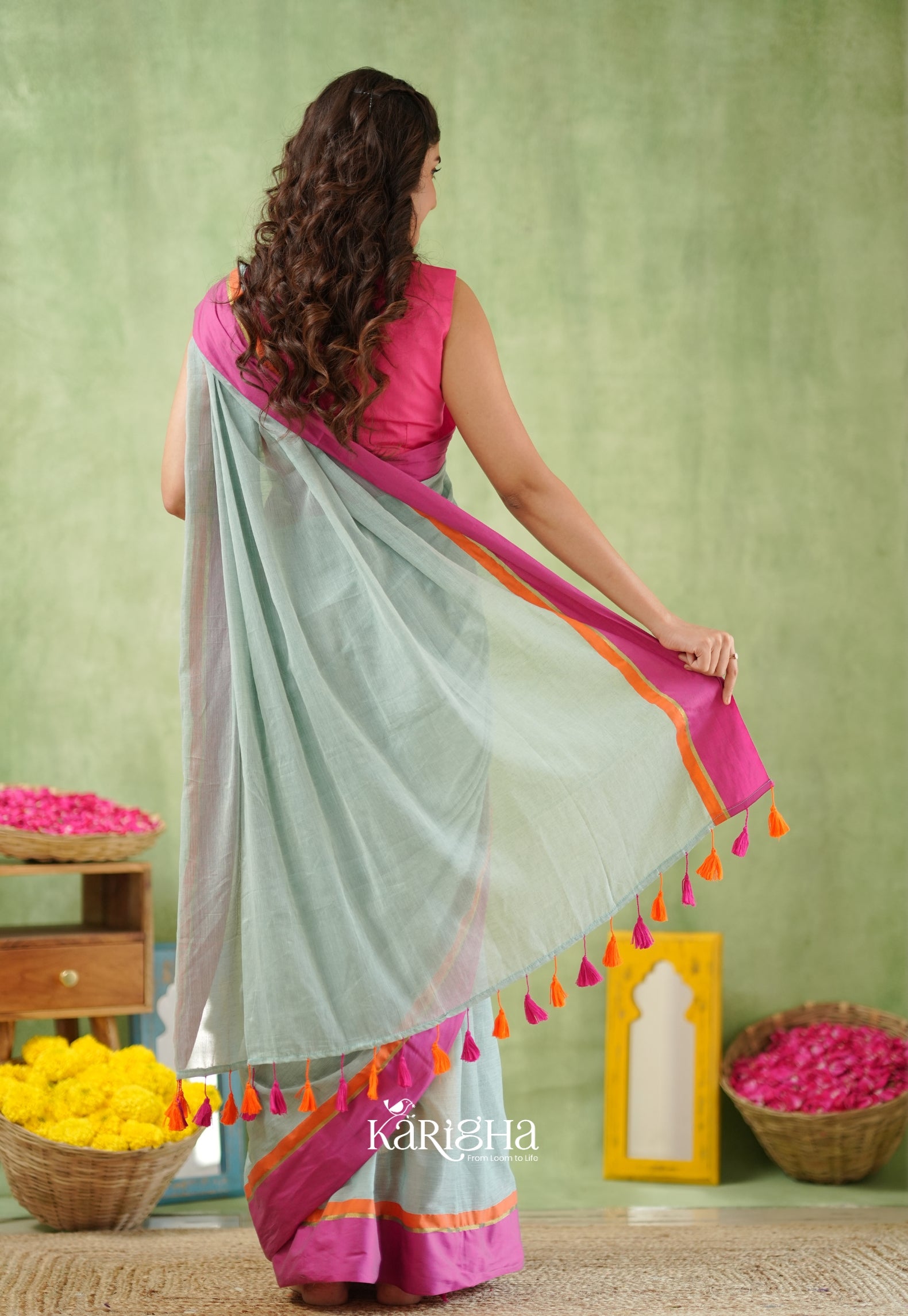 Pink Poise Pure Cotton Saree – Soft & Elegant Drapes