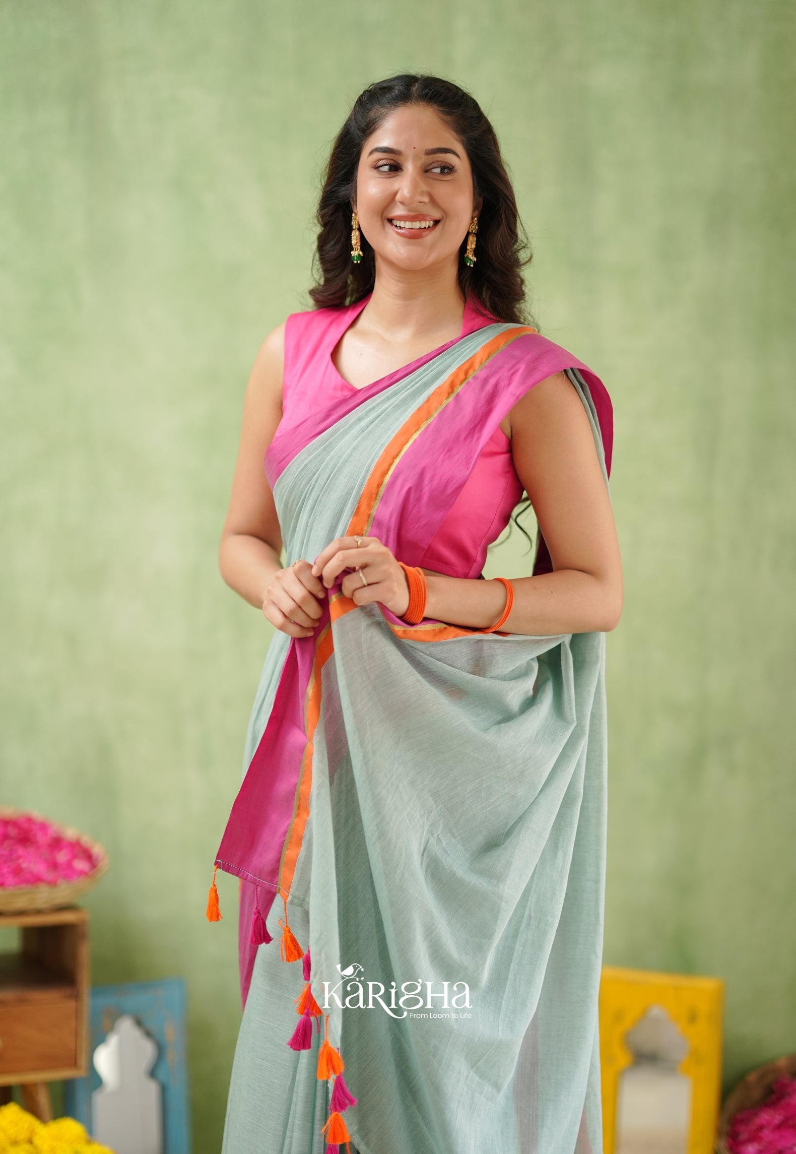 Pink Poise Pure Cotton Saree – Soft & Elegant Drapes