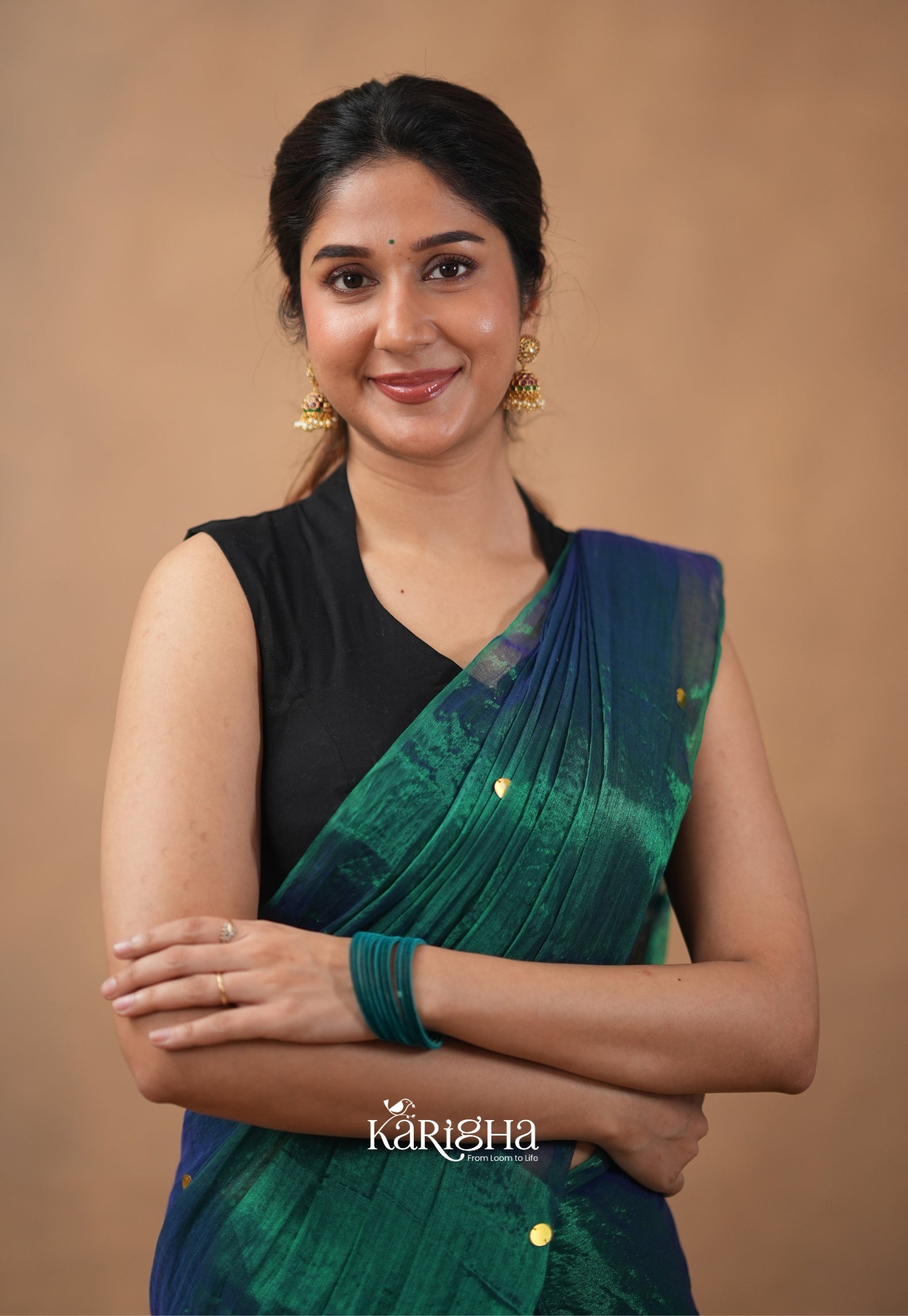 Sequin Radiance – Premium Tissue Saree with Shimmer Detailing