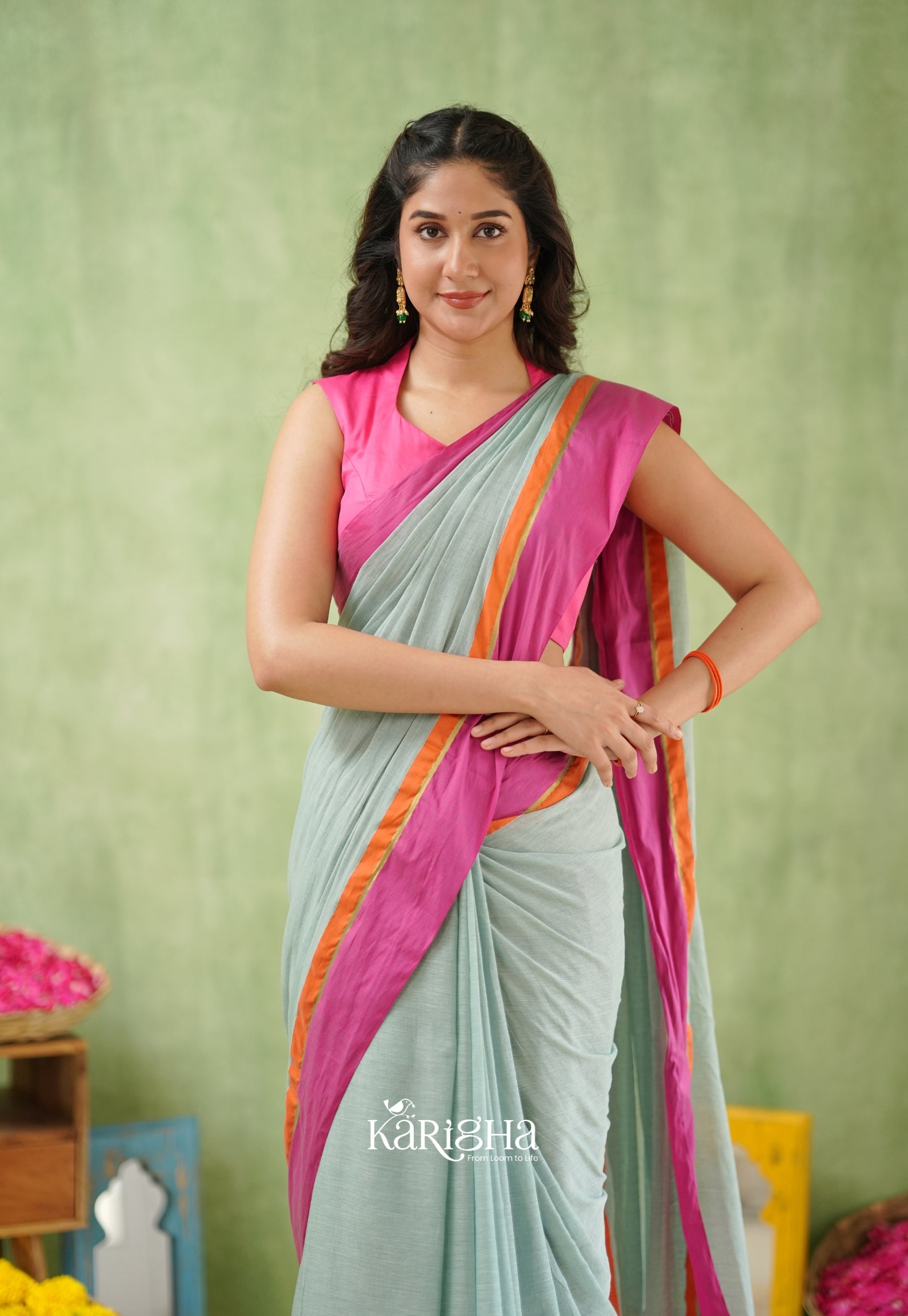 Pink Poise Pure Cotton Saree – Soft & Elegant Drapes