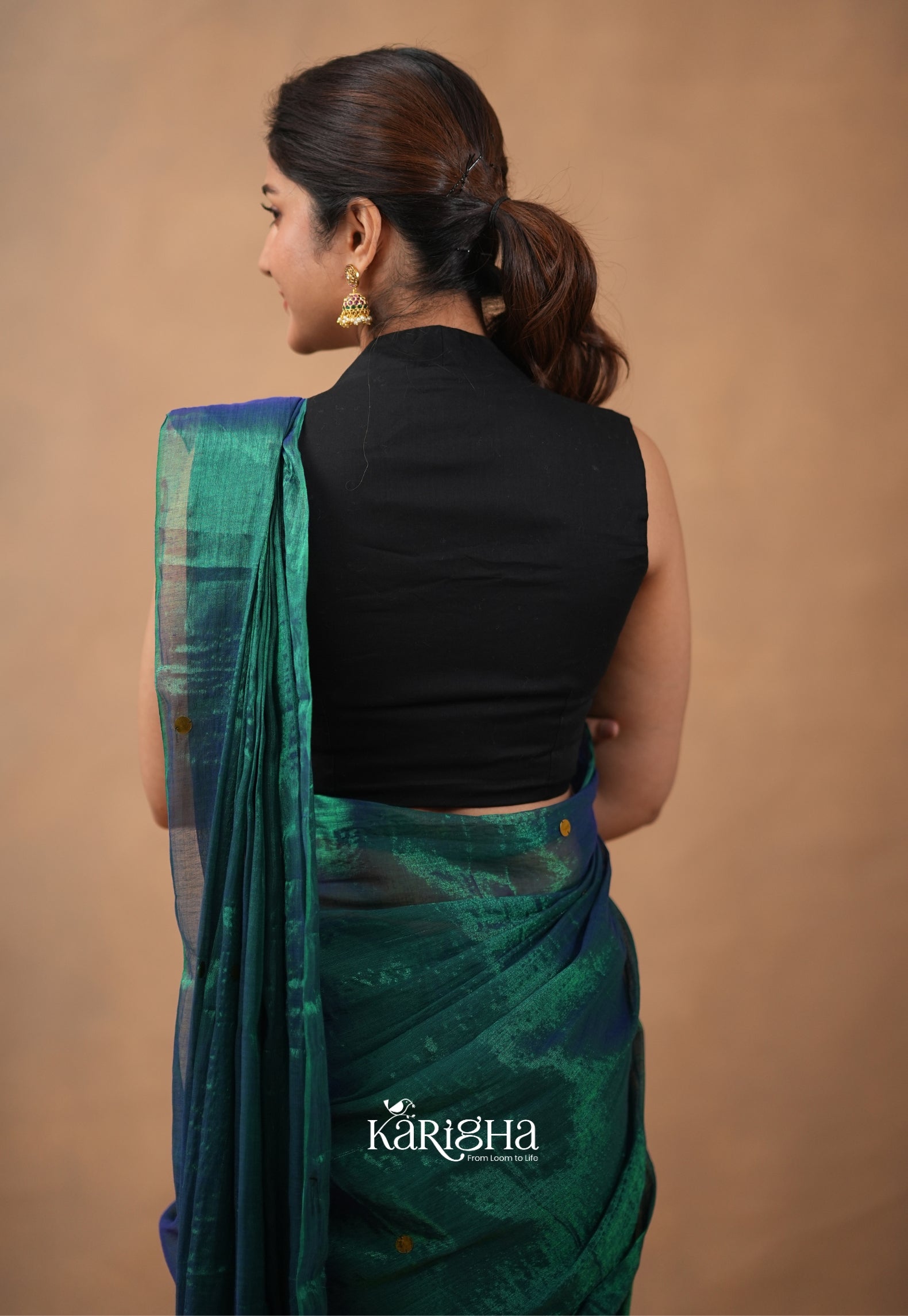 Sequin Radiance – Premium Tissue Saree with Shimmer Detailing