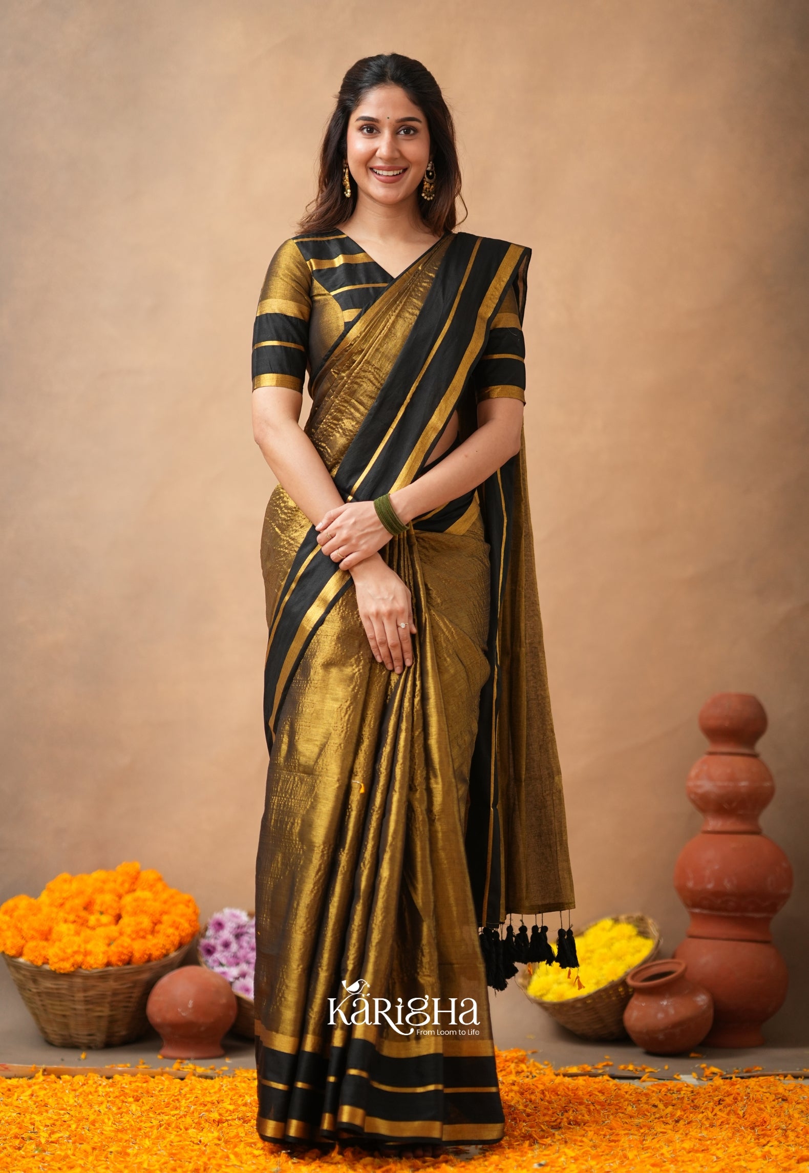 Liquid Glow – Tissue Cotton Saree with Silky Flow
