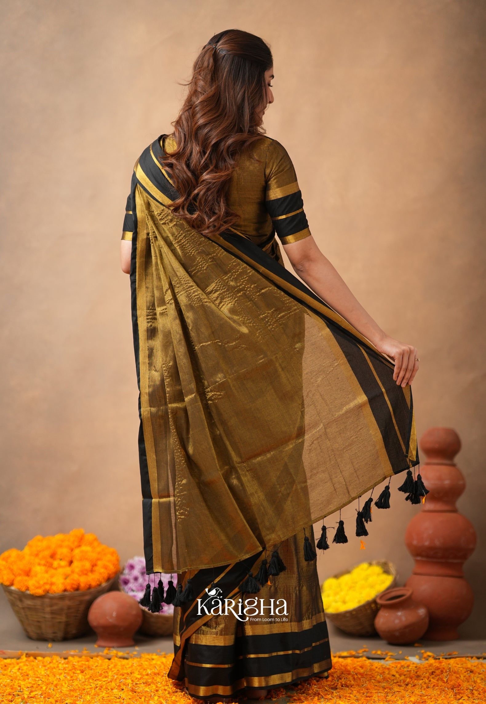 Liquid Glow – Tissue Cotton Saree with Silky Flow