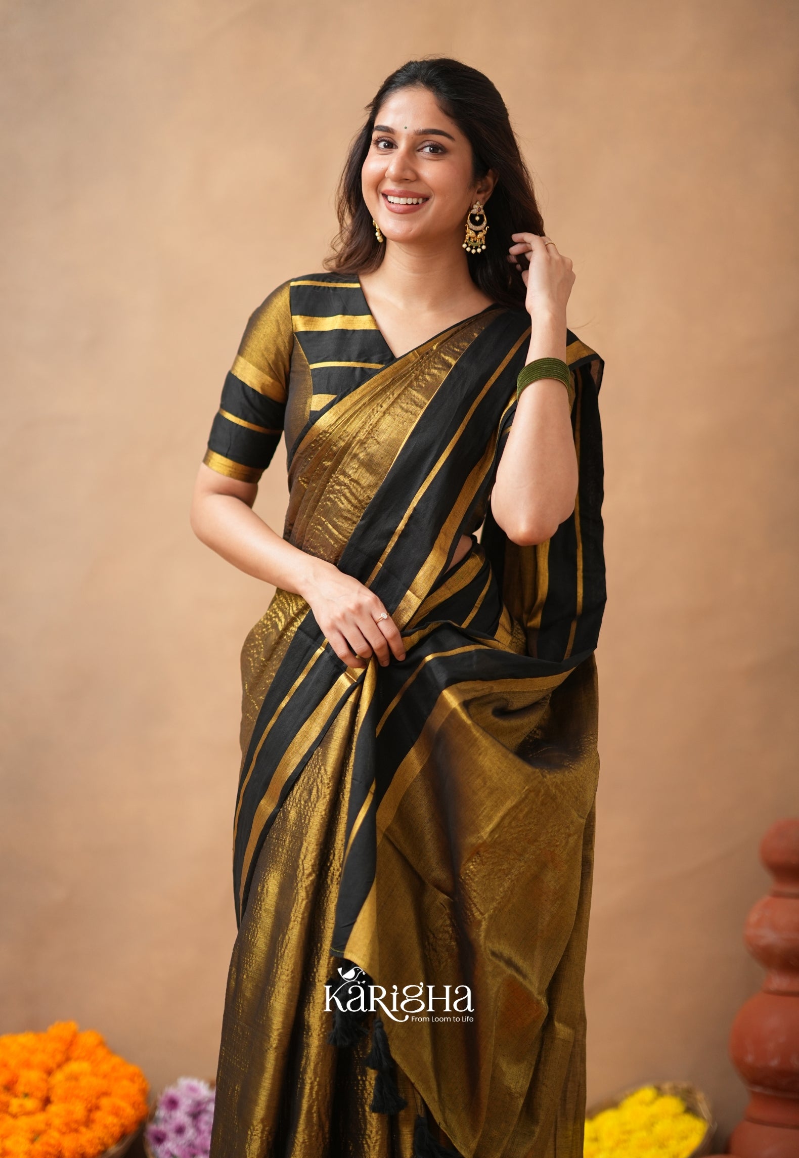Liquid Glow – Tissue Cotton Saree with Silky Flow