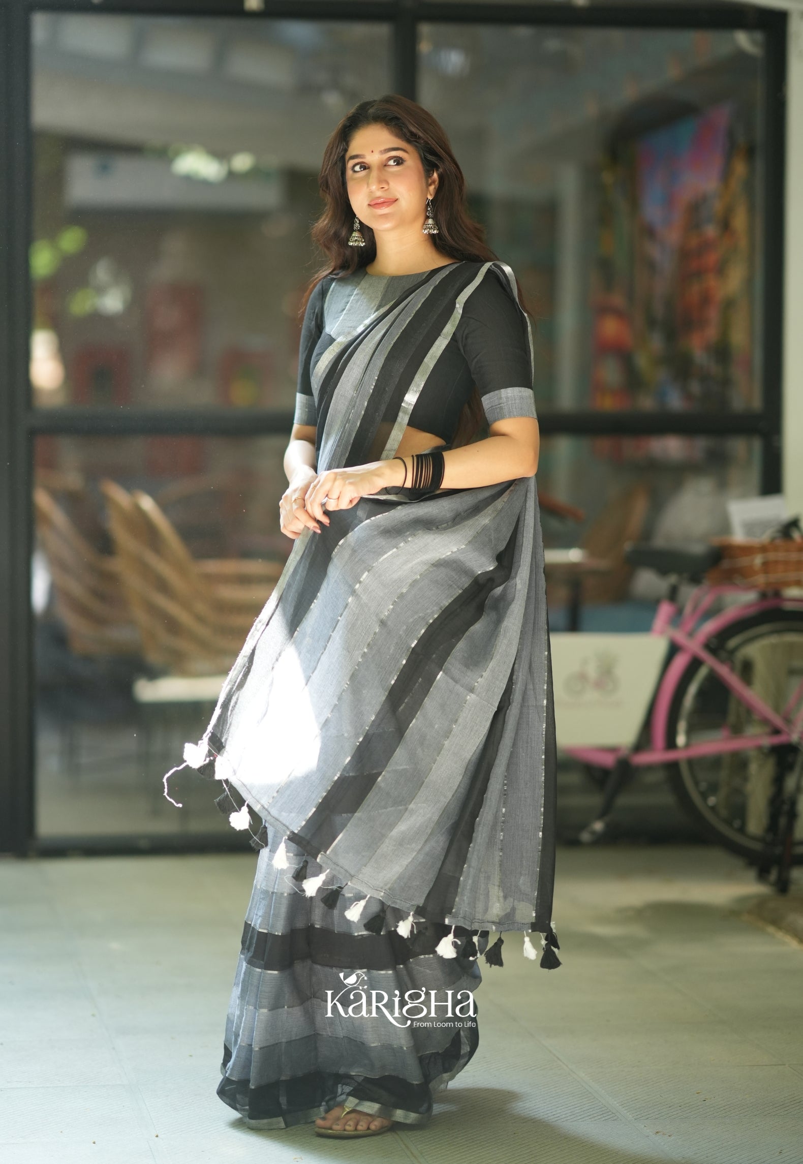 Multicolor Mul Cotton Saree – Vibrant Weave Magic