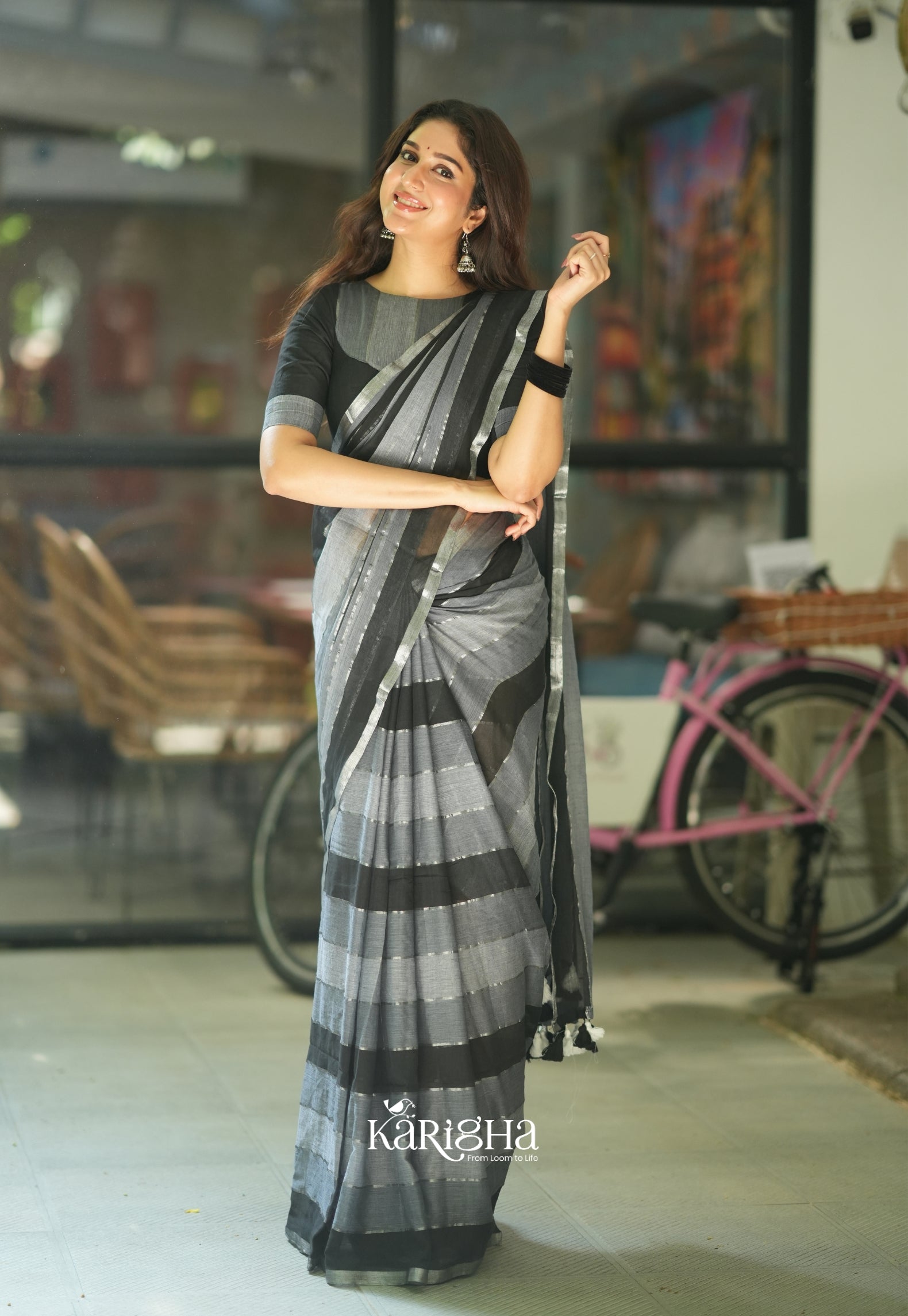 Multicolor Mul Cotton Saree – Vibrant Weave Magic
