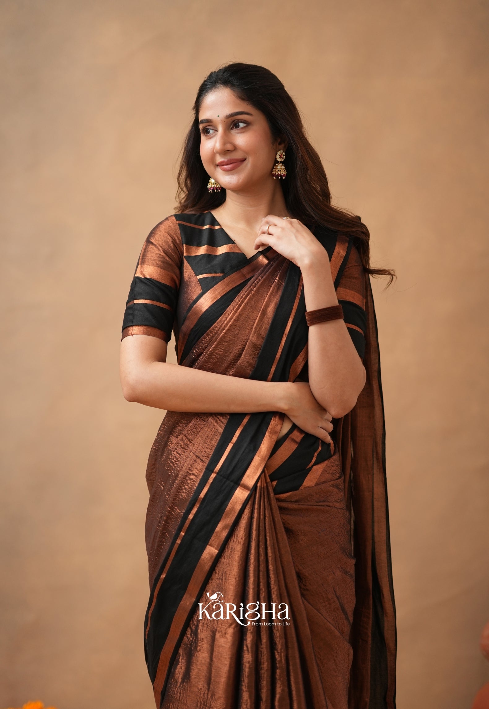 Liquid Glow – Tissue Cotton Saree with Silky Flow