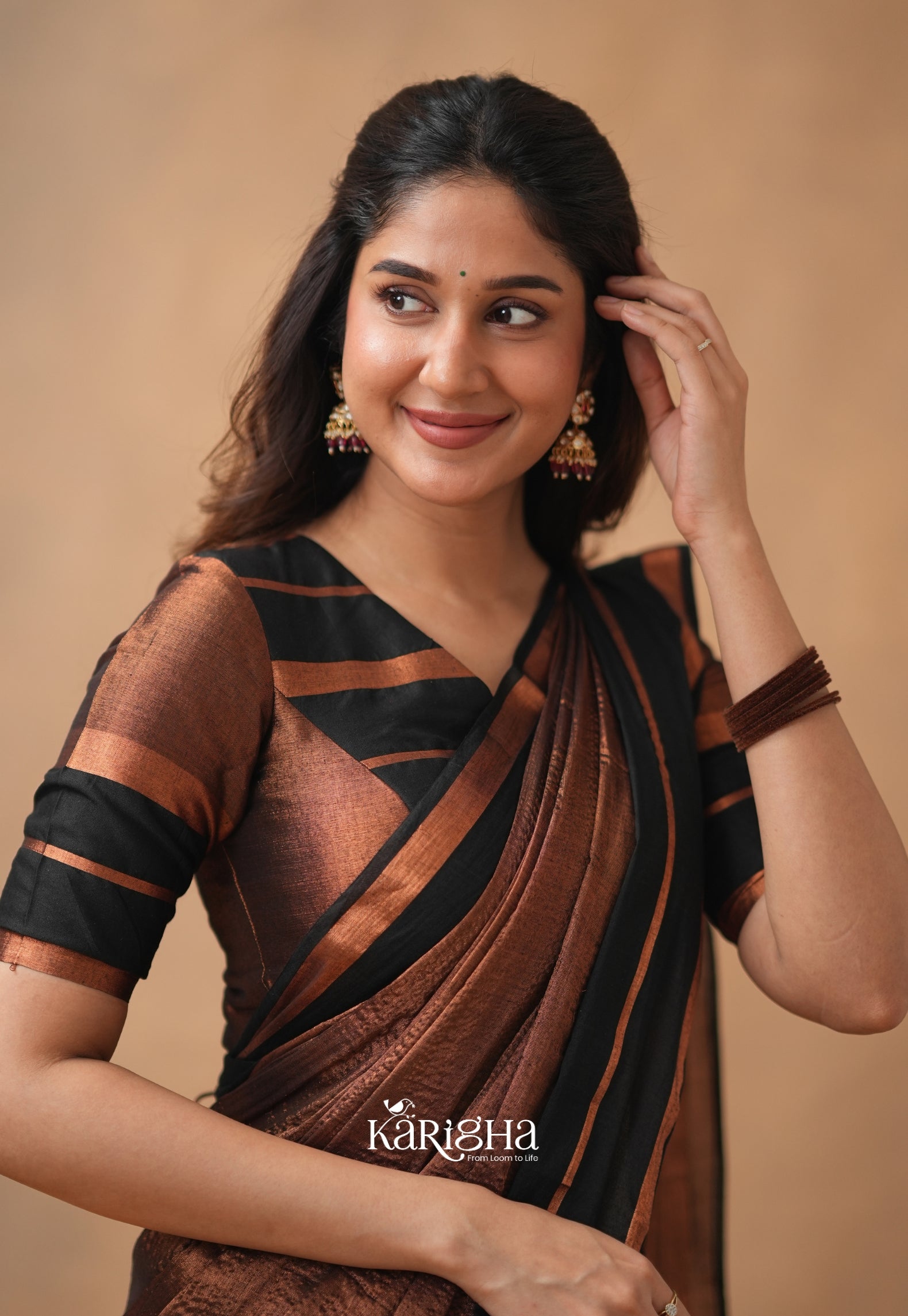 Liquid Glow – Tissue Cotton Saree with Silky Flow