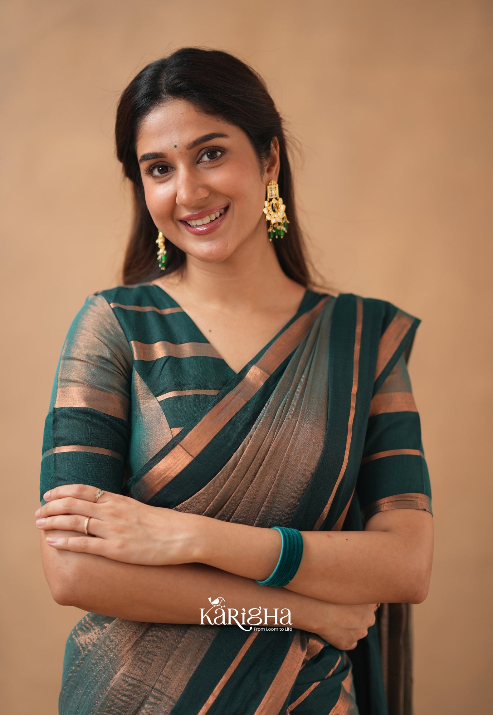 Liquid Glow – Tissue Cotton Saree with Silky Flow