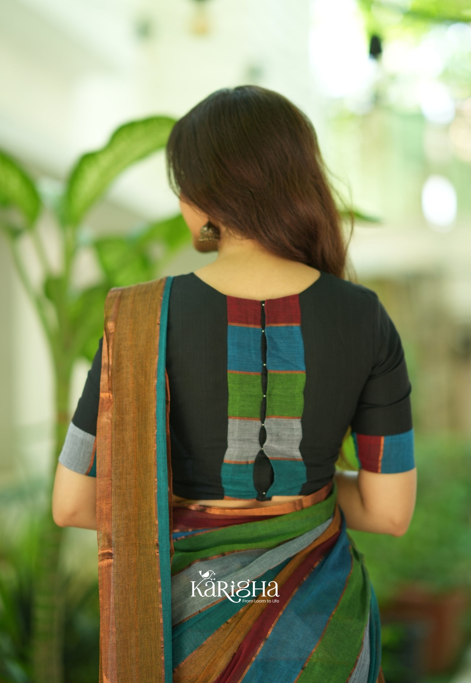 Multicolor Mul Cotton Saree – Vibrant Weave Magic