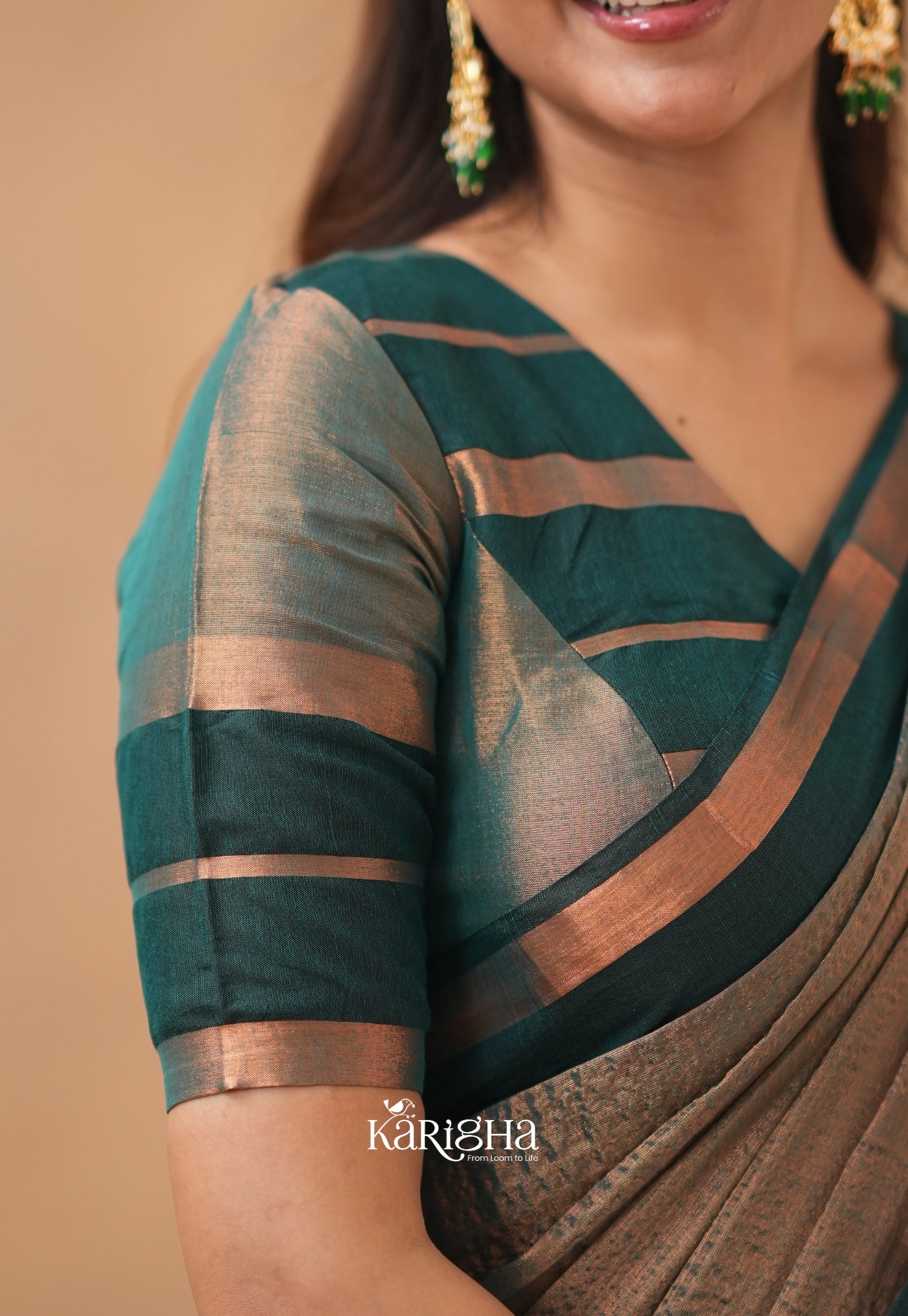 Liquid Glow – Tissue Cotton Saree with Silky Flow
