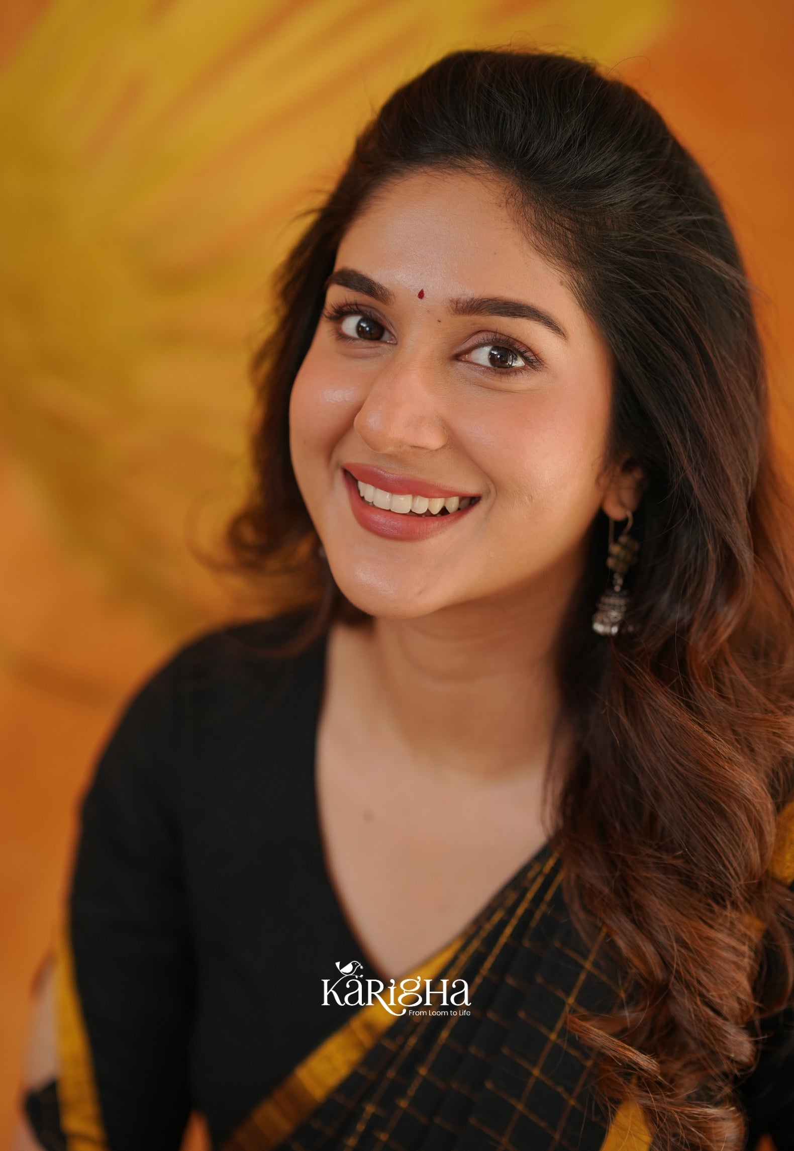 Amber Check Heritage Mul Cotton Saree